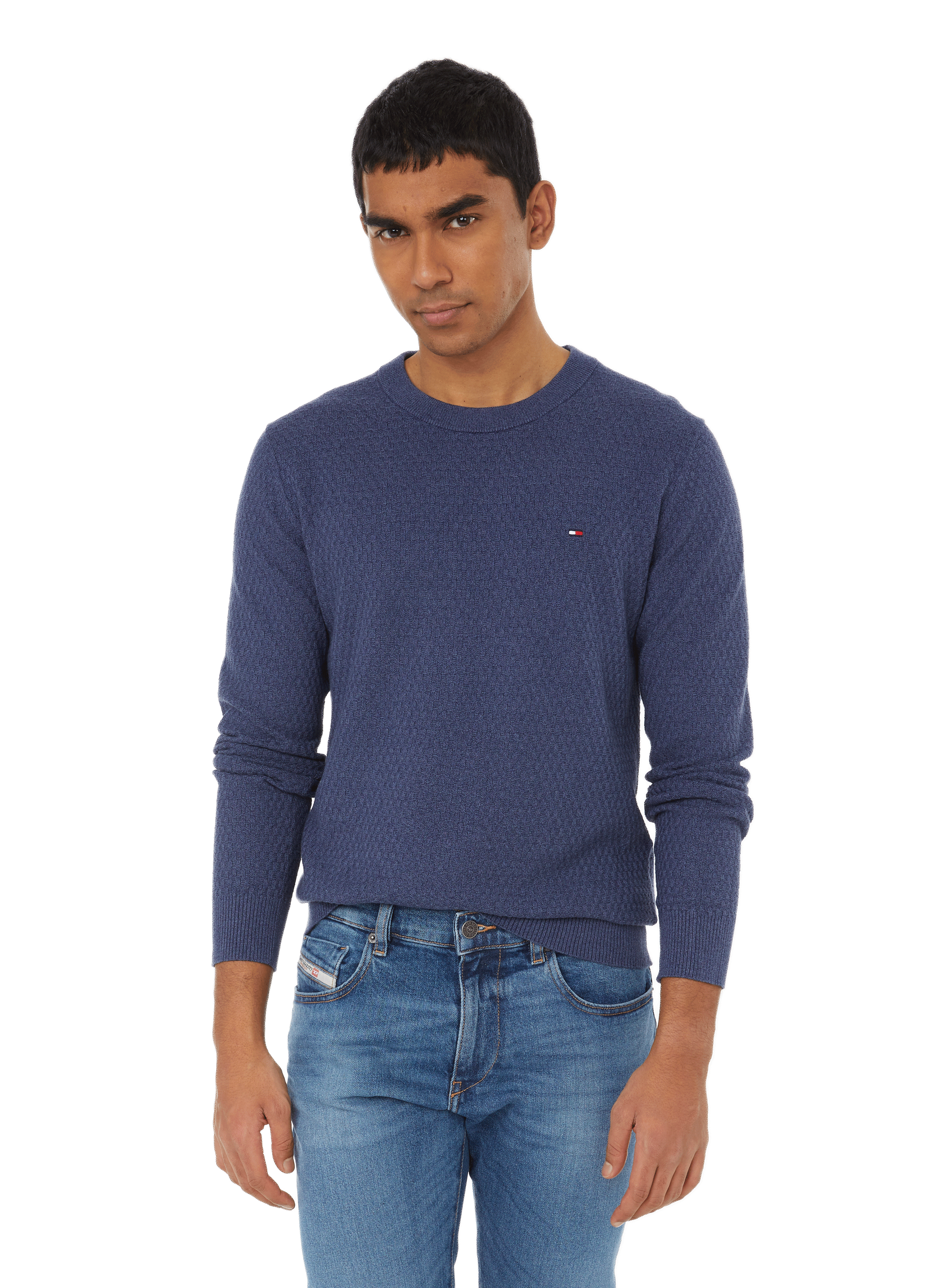 PULL COL ROND EN COTON - TOMMY HILFIGER pour HOMME | Printemps.com