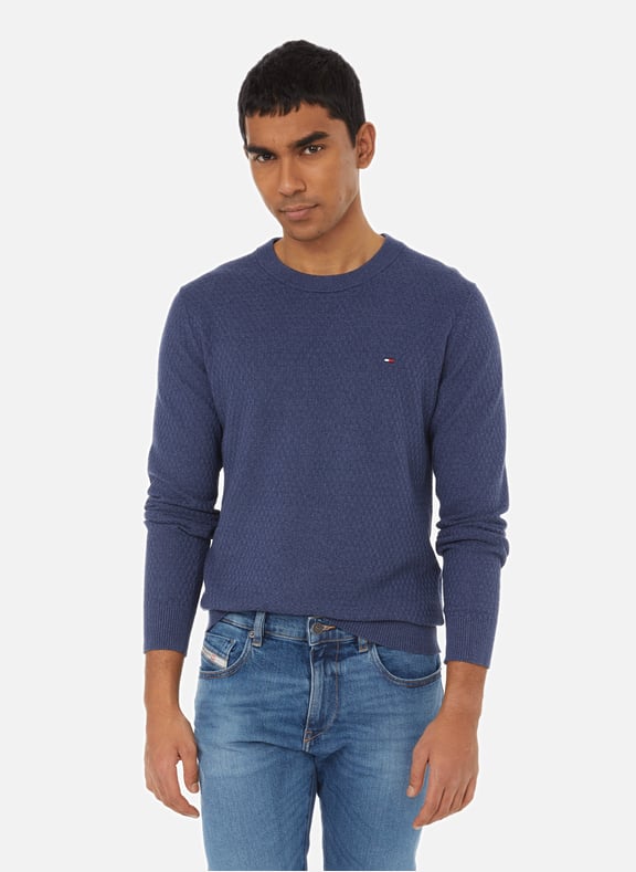 PULL COL ROND EN COTON - TOMMY HILFIGER pour HOMME | Printemps.com