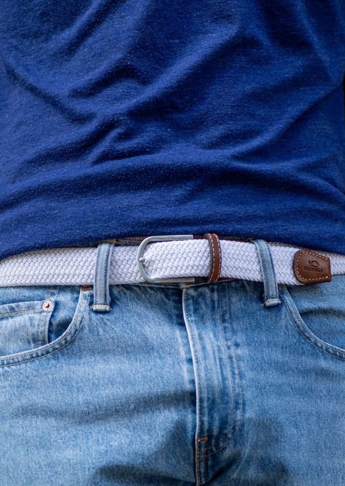 Ceinture tressée élastique unie BILLYBELT Blanc