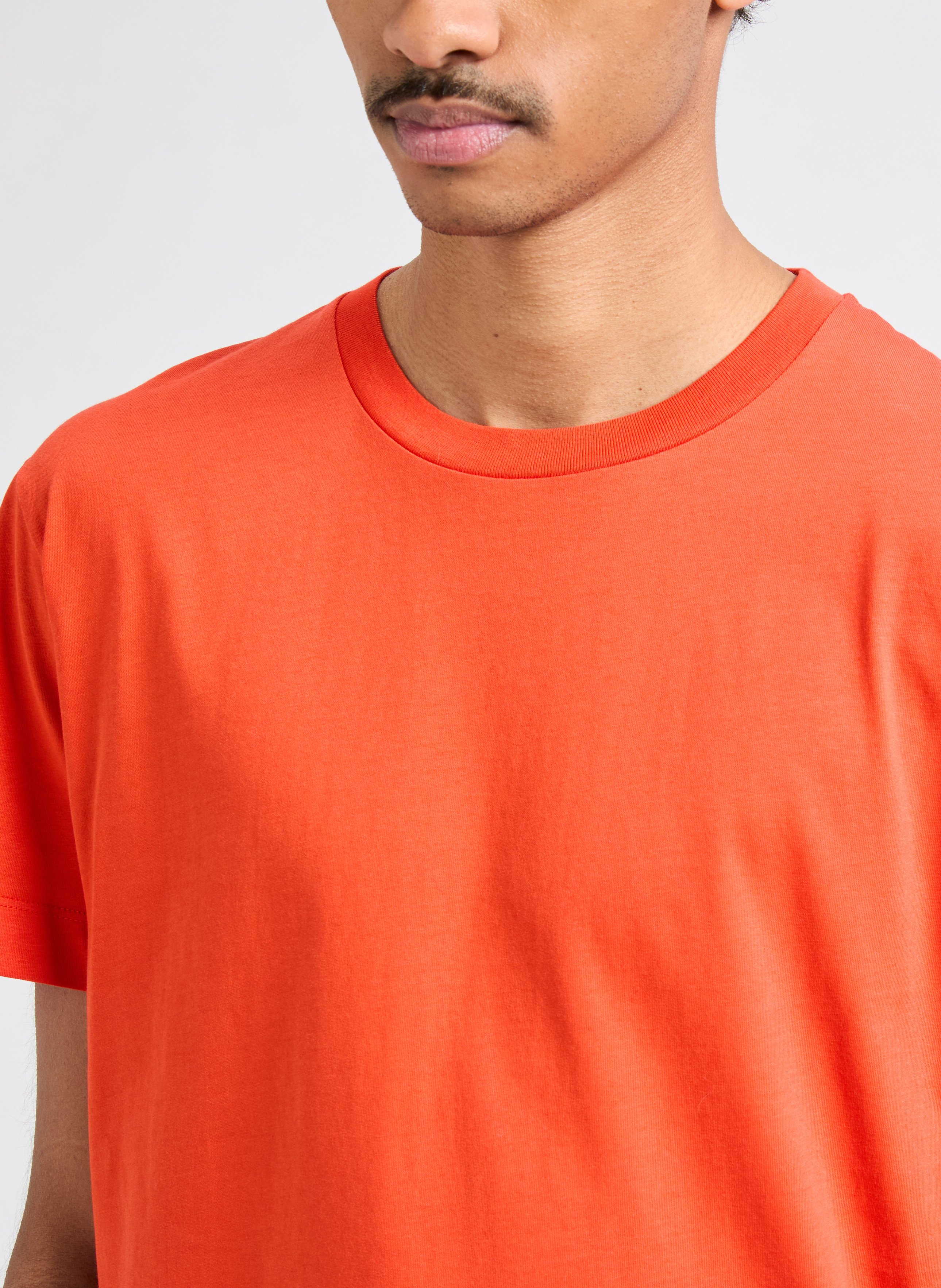 T-shirt col rond en coton organique Orange