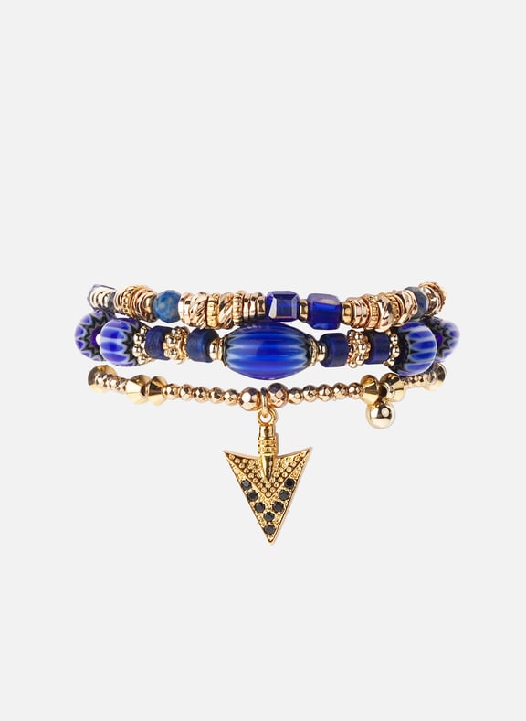 Bracelet ajustable multirang avec perles vadorada Bleu by HIPANEMA HIPANEMA Bracelet ajustable multirang avec perles vadorada Bleu
