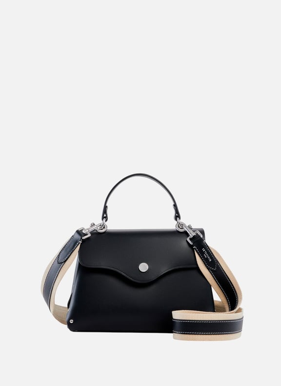 Petit sac à main sans couture en cuir lisse Noir by LE TANNEUR LE TANNEUR Petit sac à main sans couture en cuir lisse Noir
