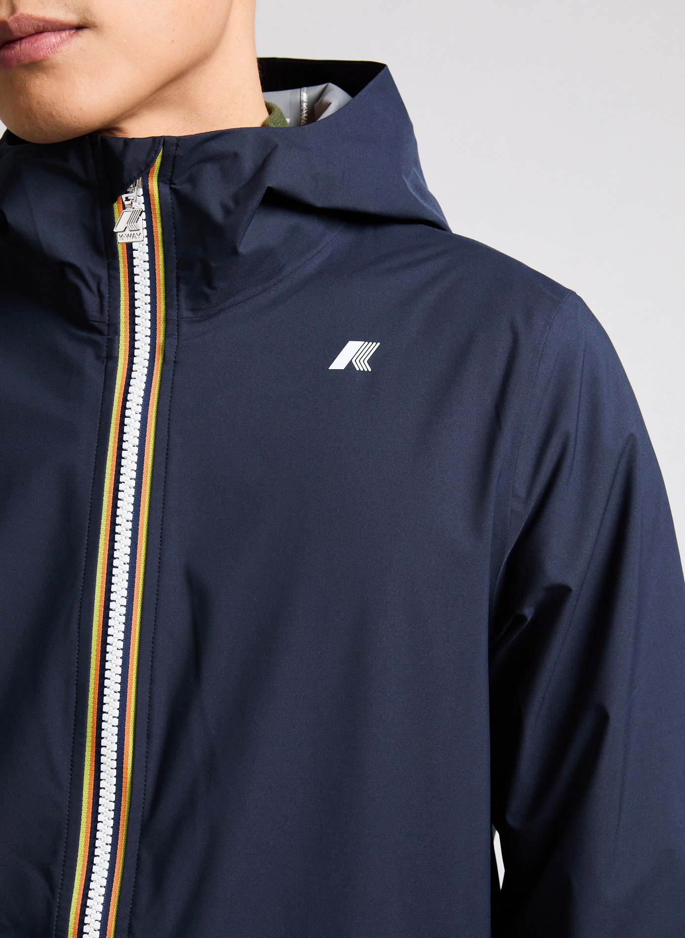 Parka droite à capuche K-WAY Bleu