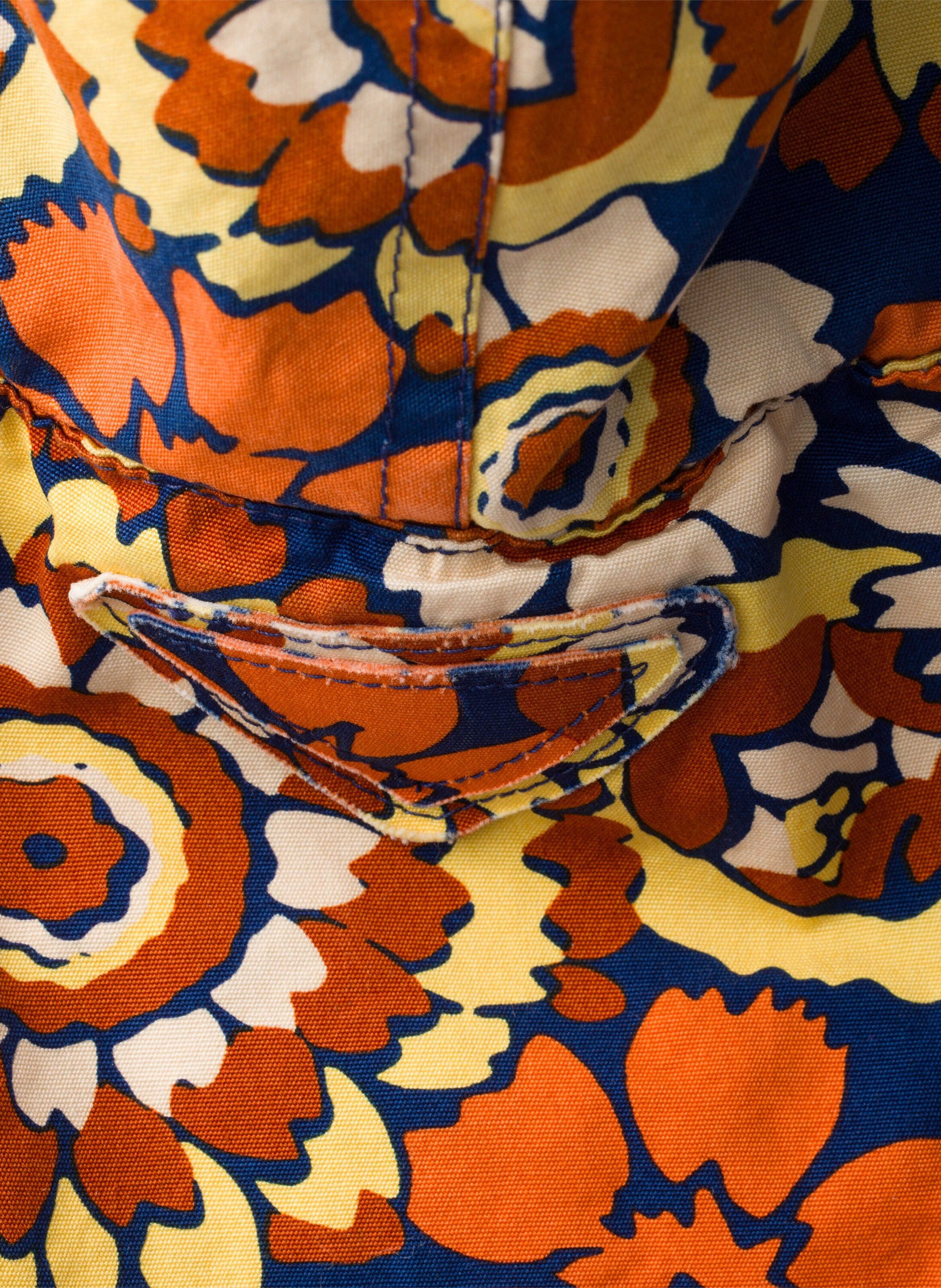 Capuche en popeline imprimée et shearling PRADA Orange