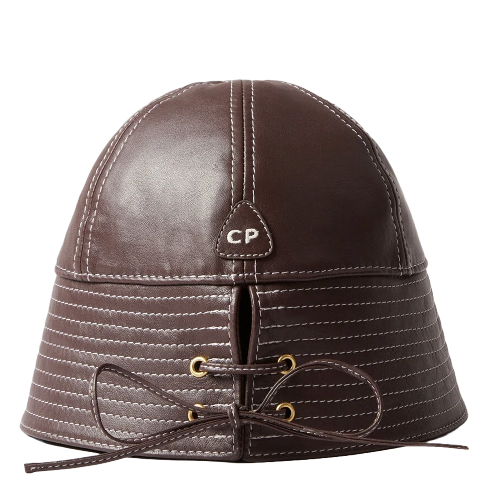 Bob cuir surpiqûres contrastées CLAUDIE PIERLOT Rouge