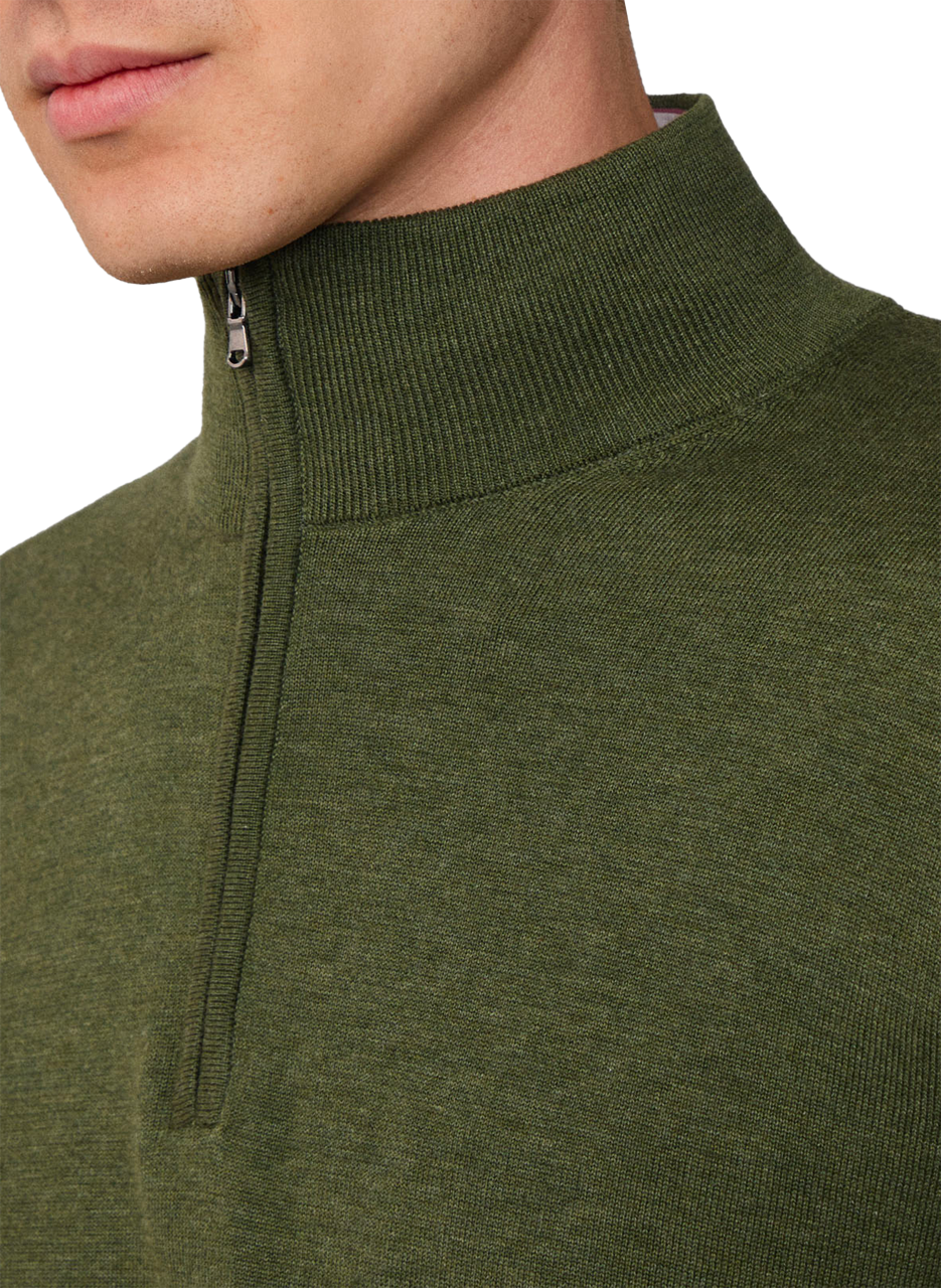 Pull en coton et soie FACONNABLE Kaki