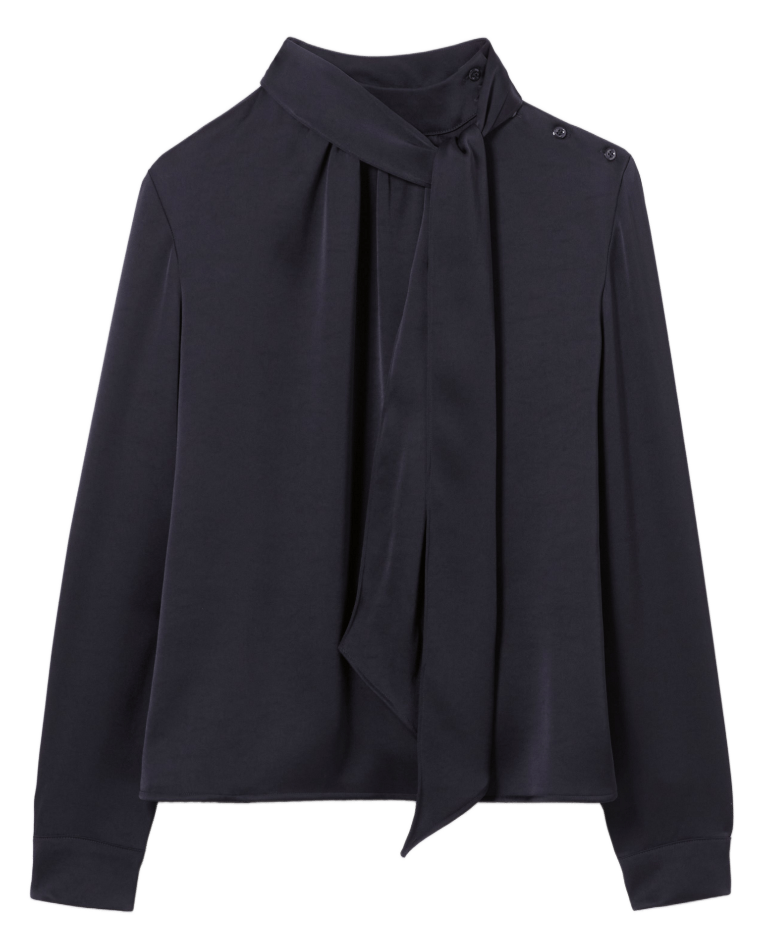 Blouse col lavallière en satin bemybaby CLAUDIE PIERLOT Bleu