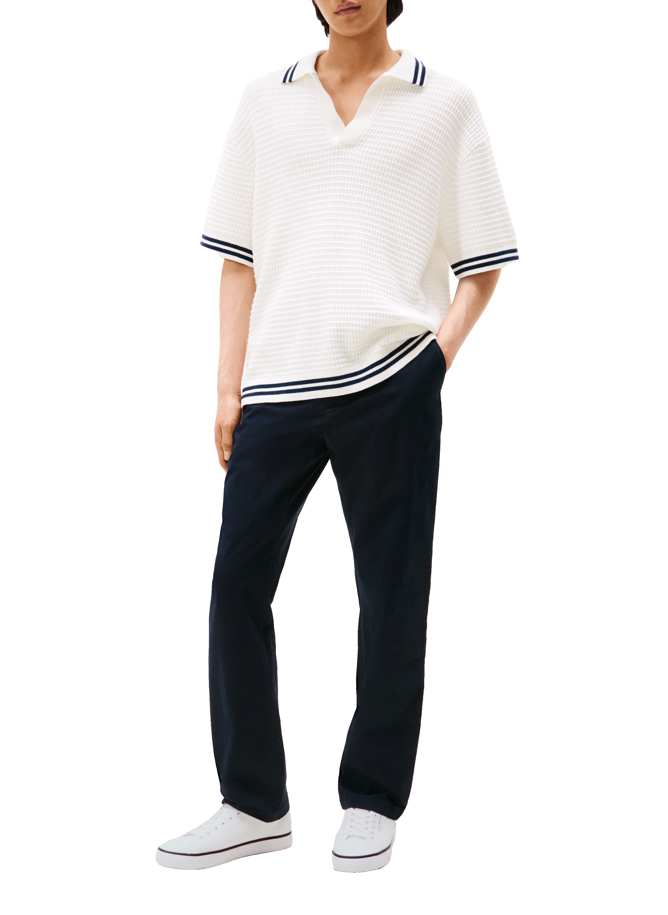 Baskets basses en cuir mélangé TOMMY HILFIGER Blanc