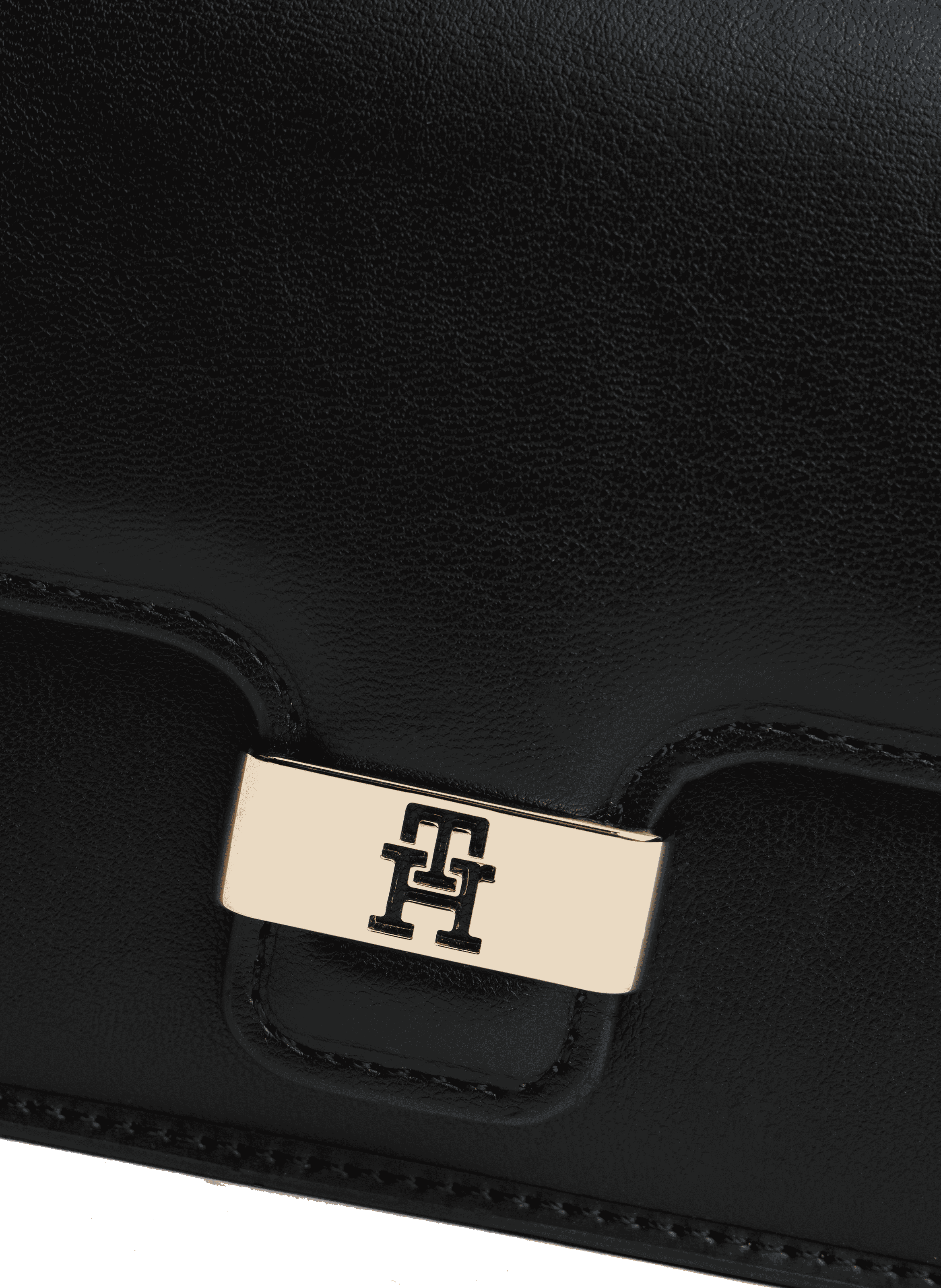 Clutch bag with logoed clasp in faux leather TOMMY HILFIGER Black
