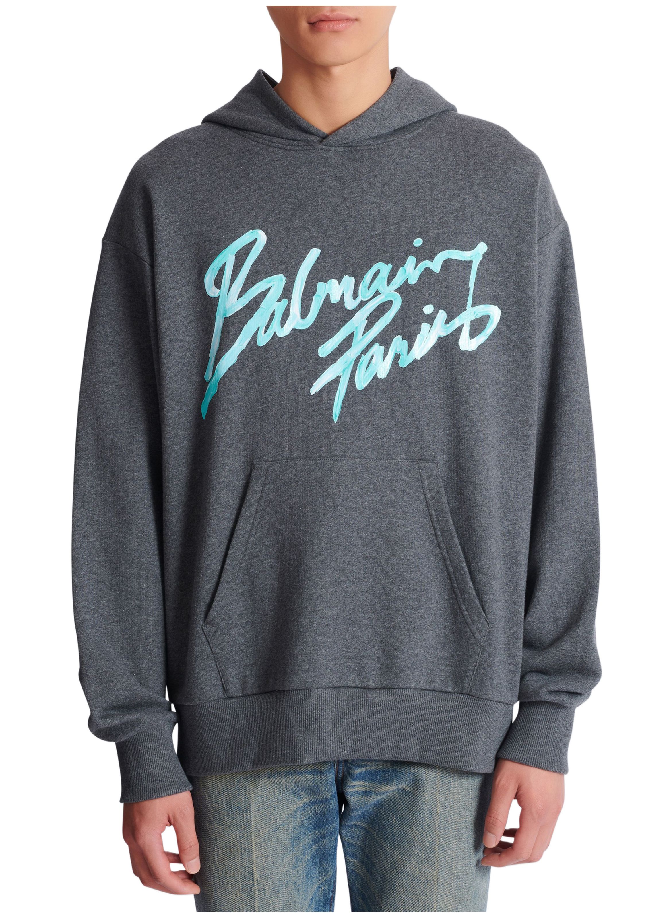 Hoodie avec imprimé BALMAIN Gris