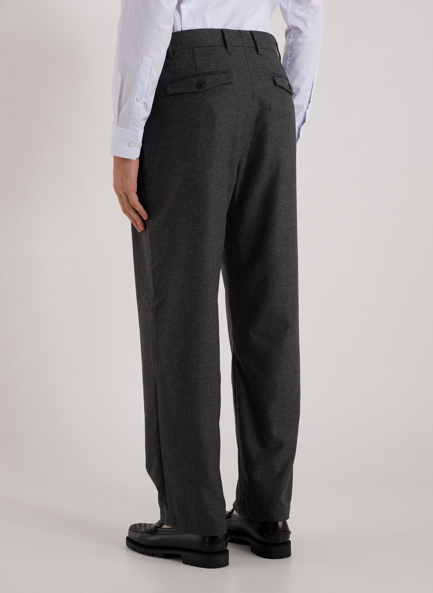 Pantalon droit Fairport en laine mélangée CLOSED Gris