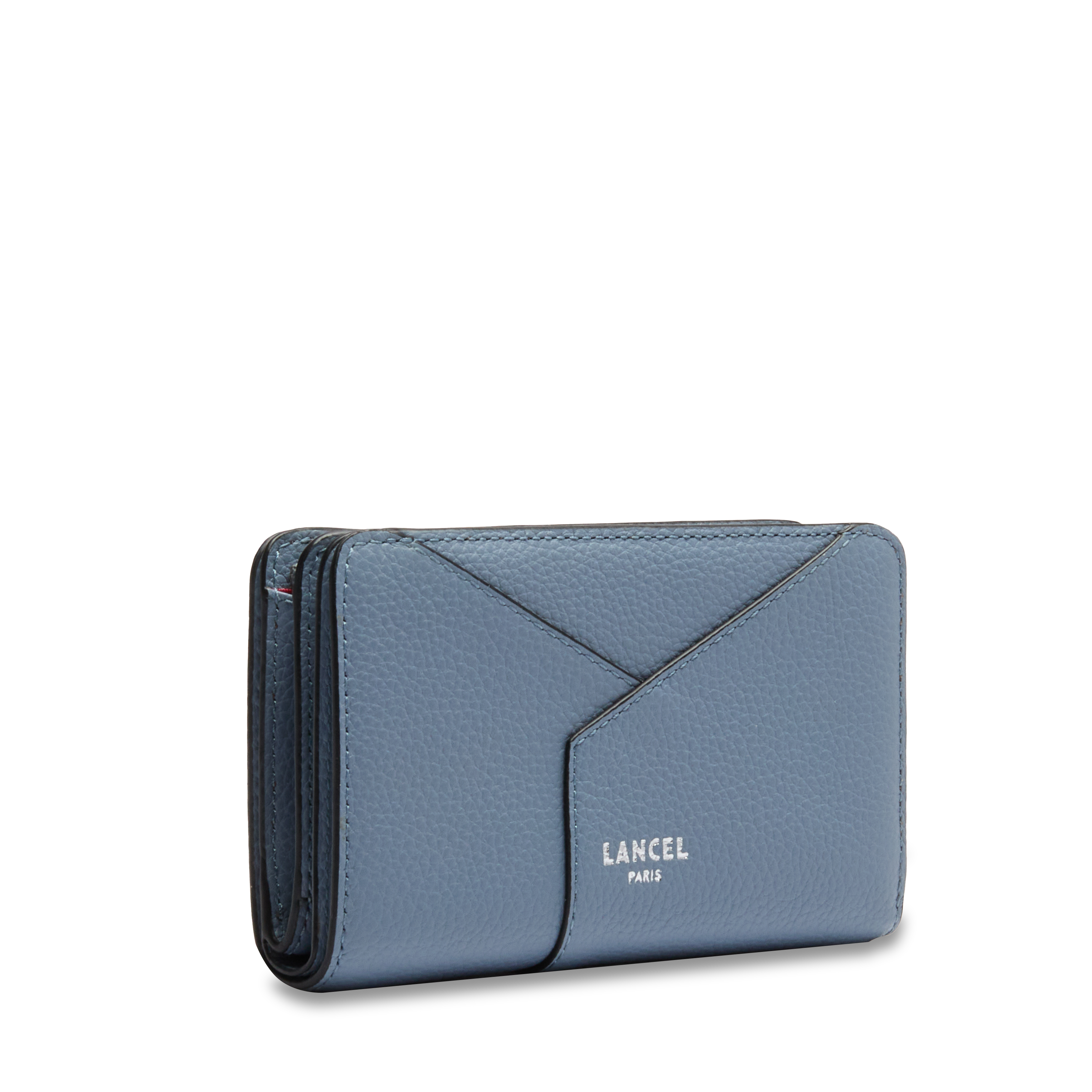 Portefeuille rectangulaire zippé enveloppe de lancel en cuir LANCEL Bleu