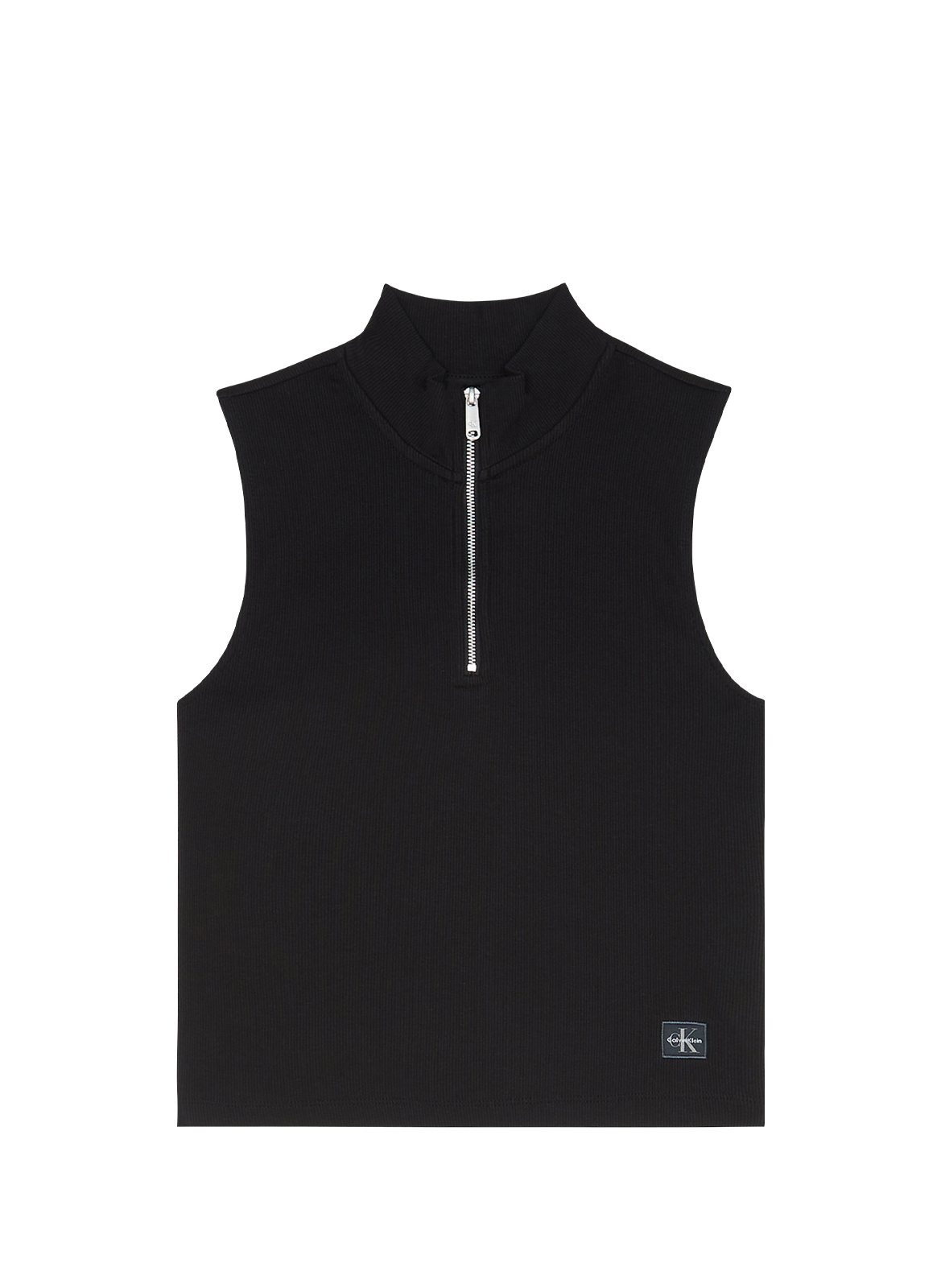 Top à col zippé en coton  CALVIN KLEIN Noir