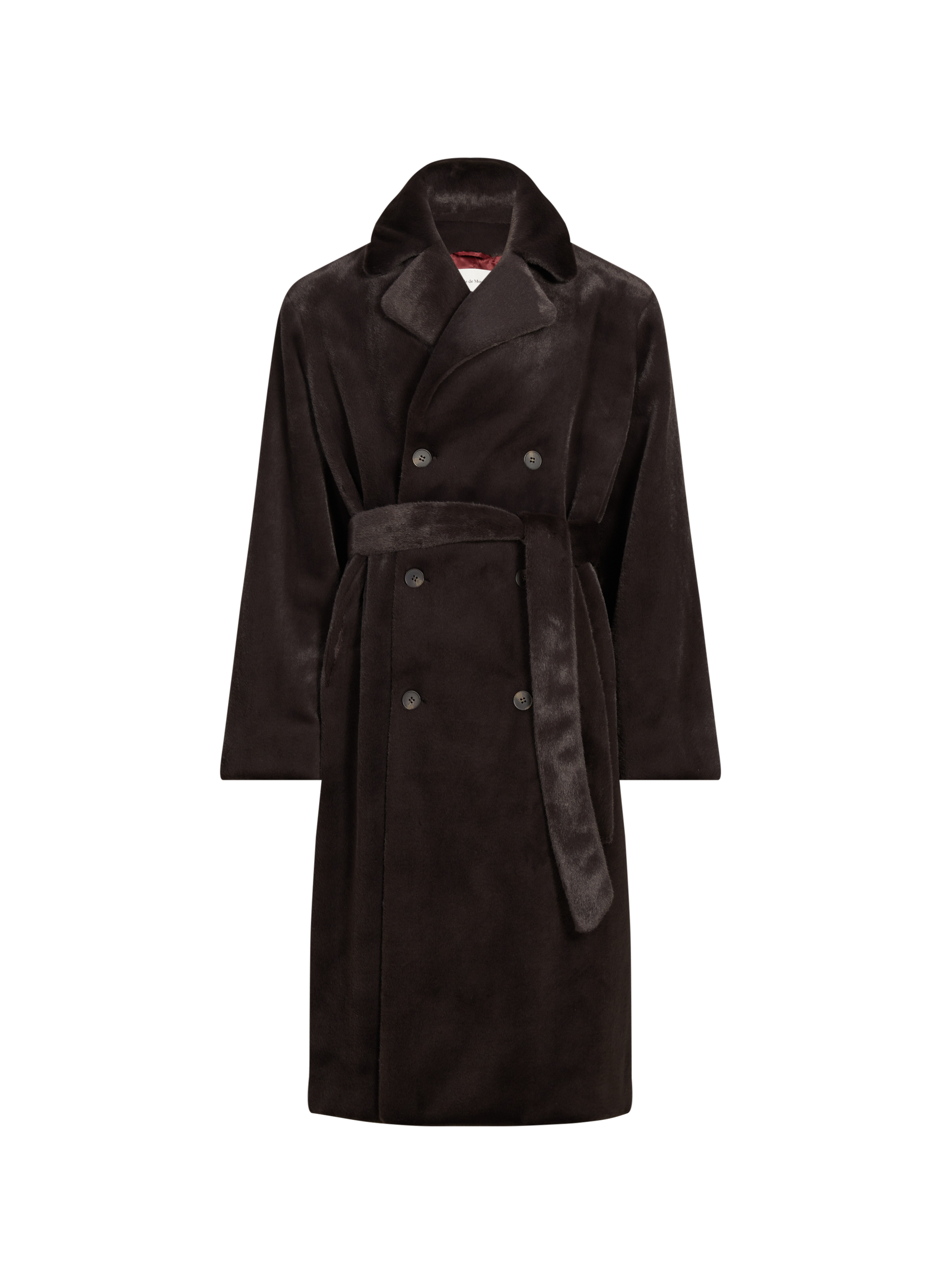 DROLE DE MONSIEUR Manteau long aspect fourrure Marron