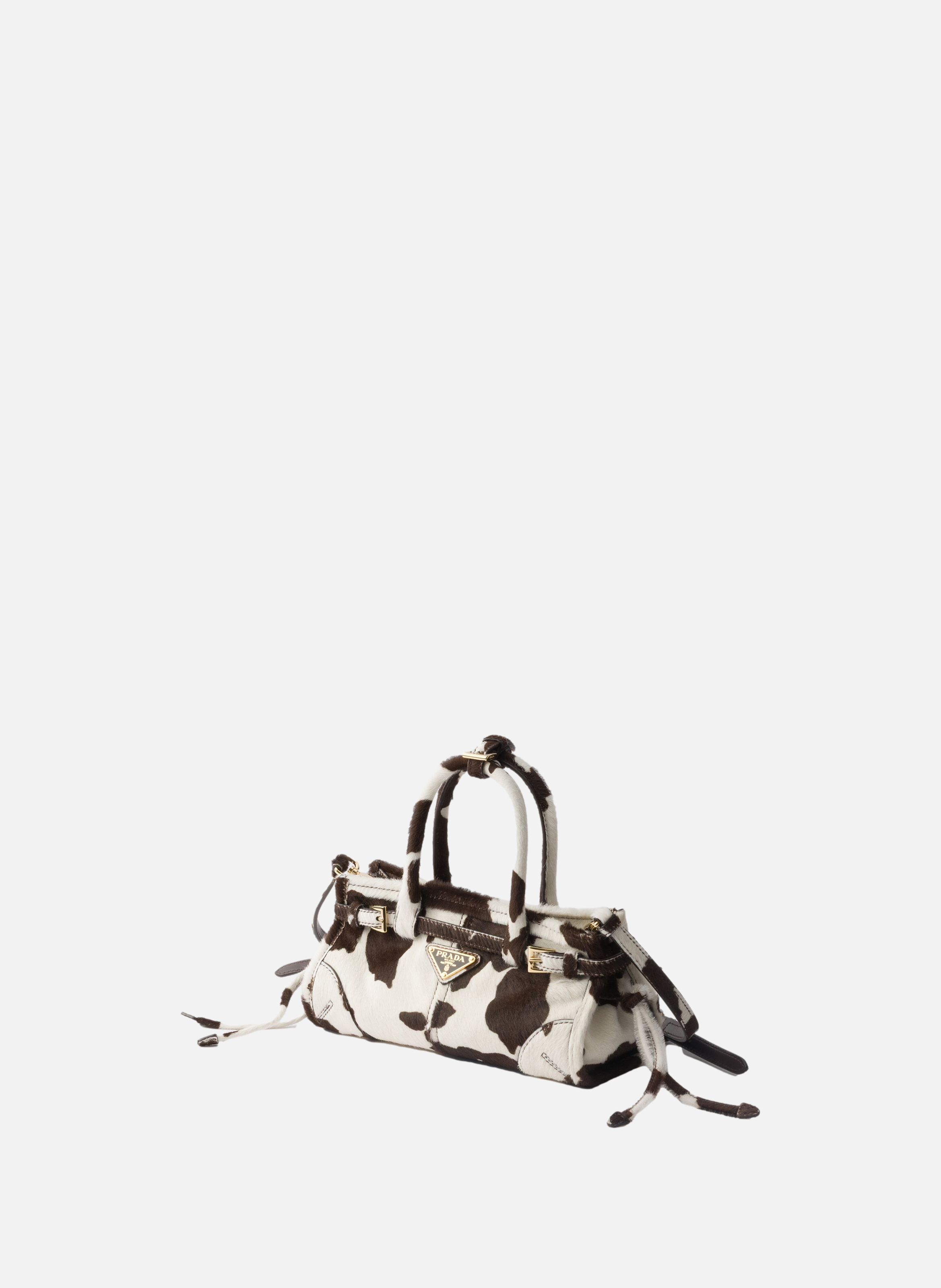 Mini sac à main prada bonnie en cuir imprimé PRADA Blanc