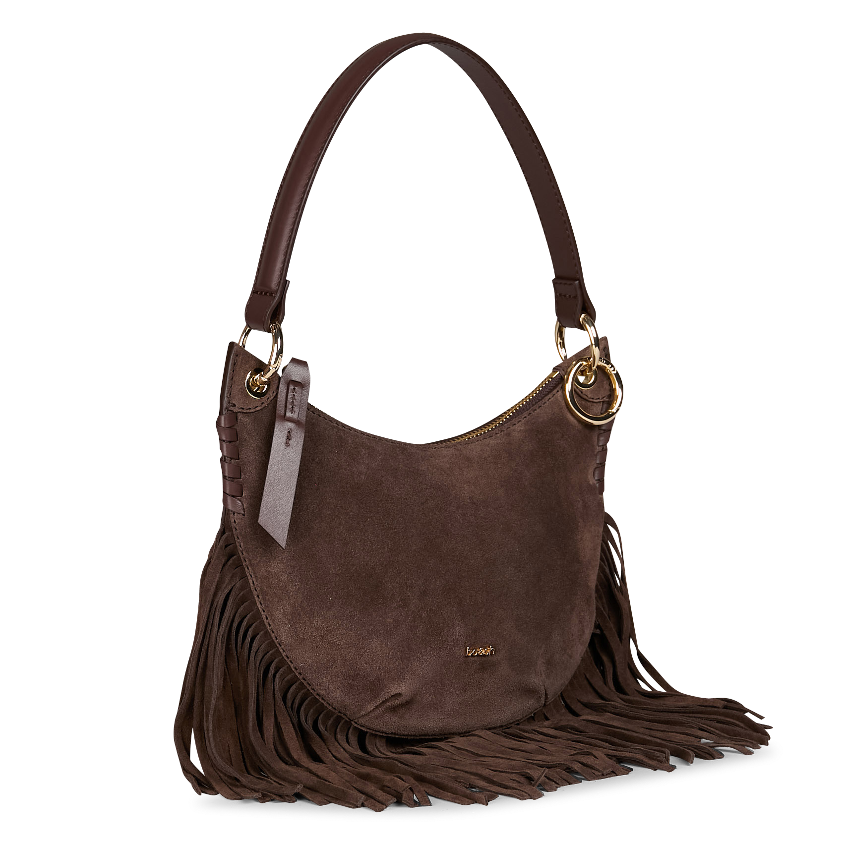 Sac à main en cuir velours swing BA&SH Marron