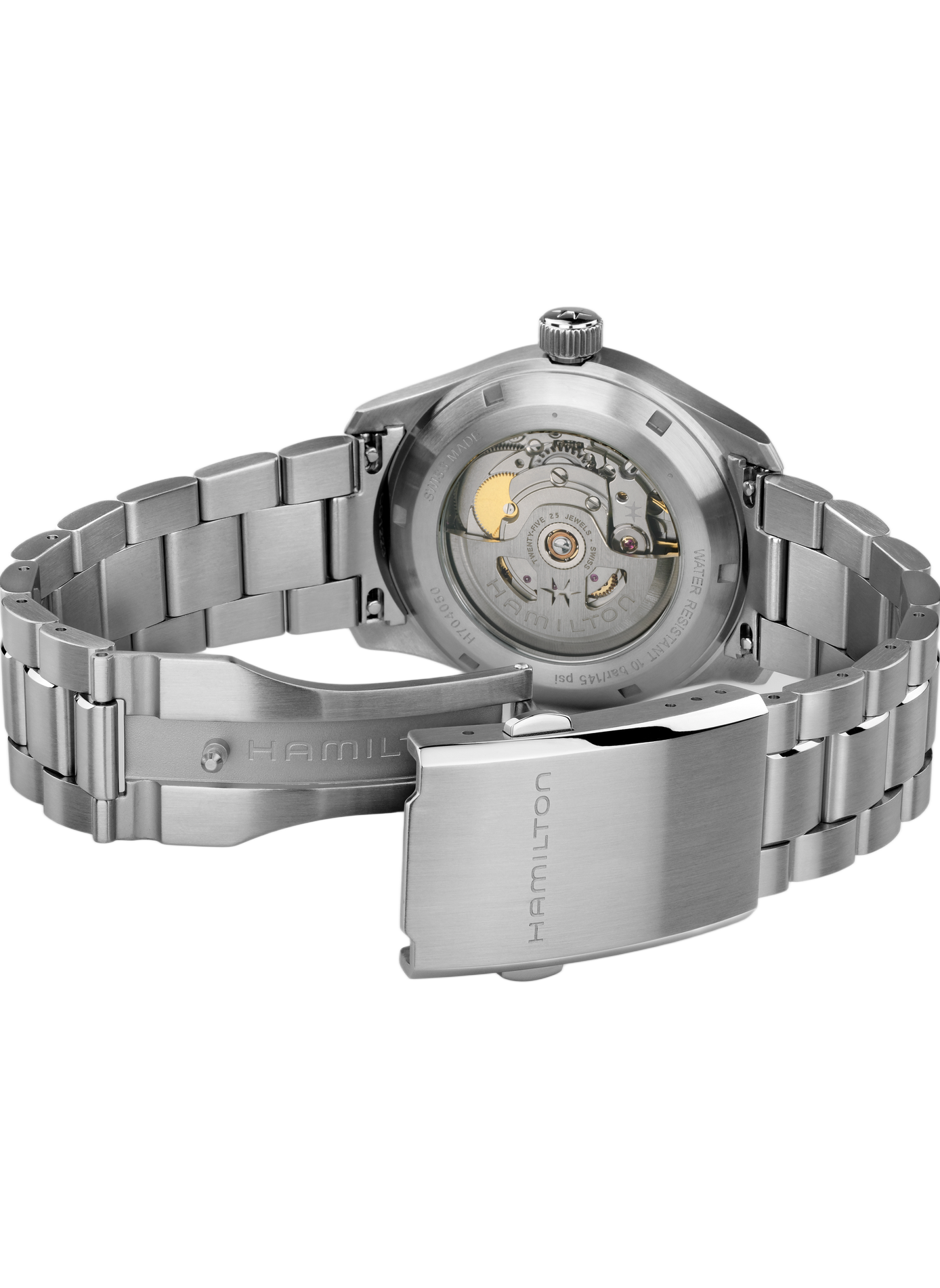 Montre automatique en acier inoxydable HAMILTON Noir