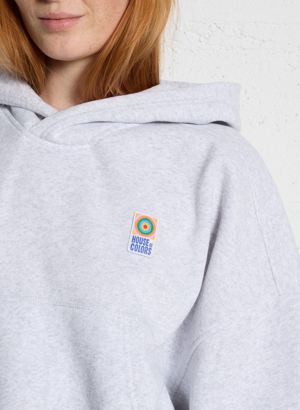 Sweat oversize à capuche en maille baptown AMERICAN VINTAGE Gris