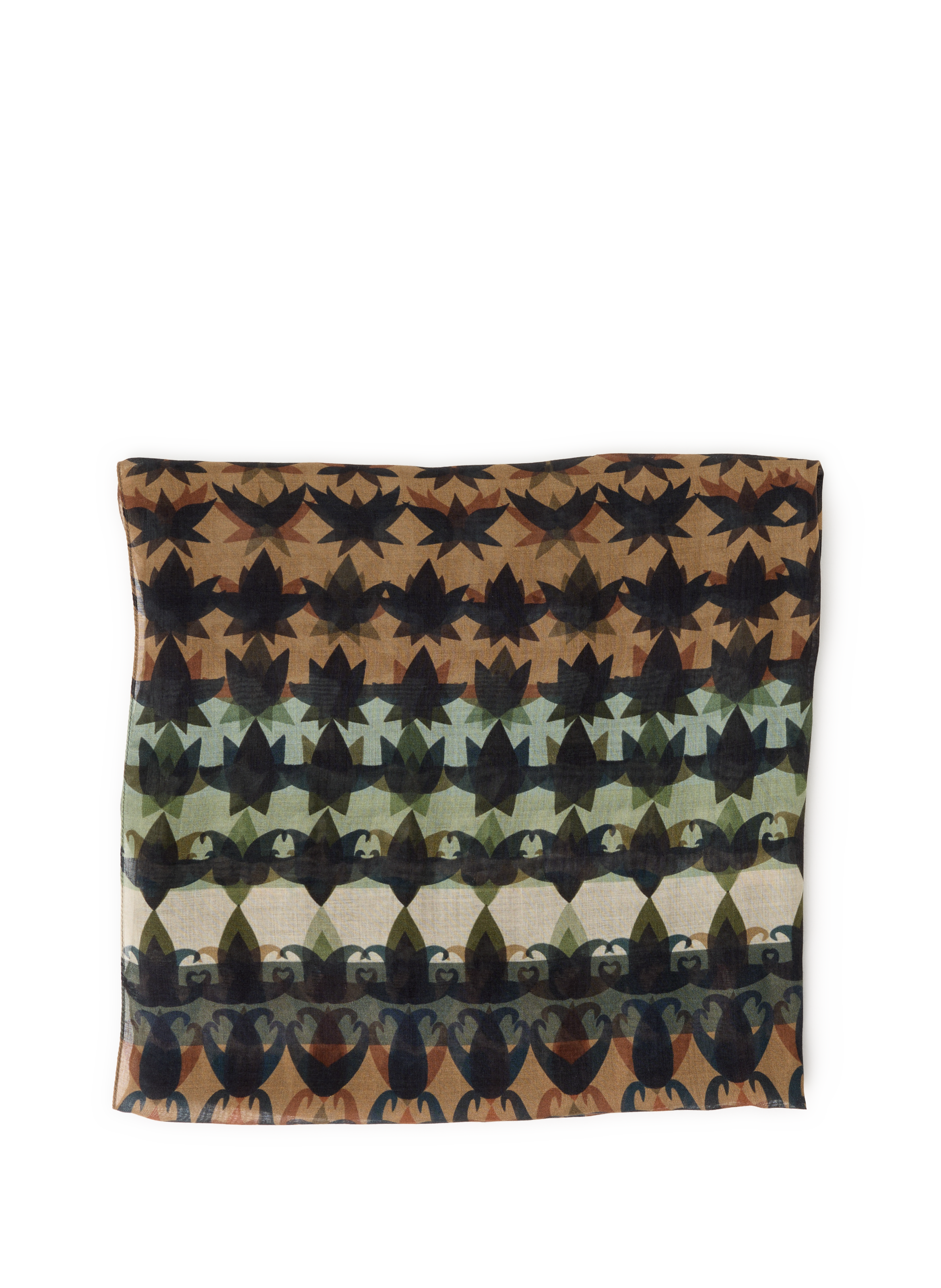 PETRUSSE Foulard bords effilochés Multicolore