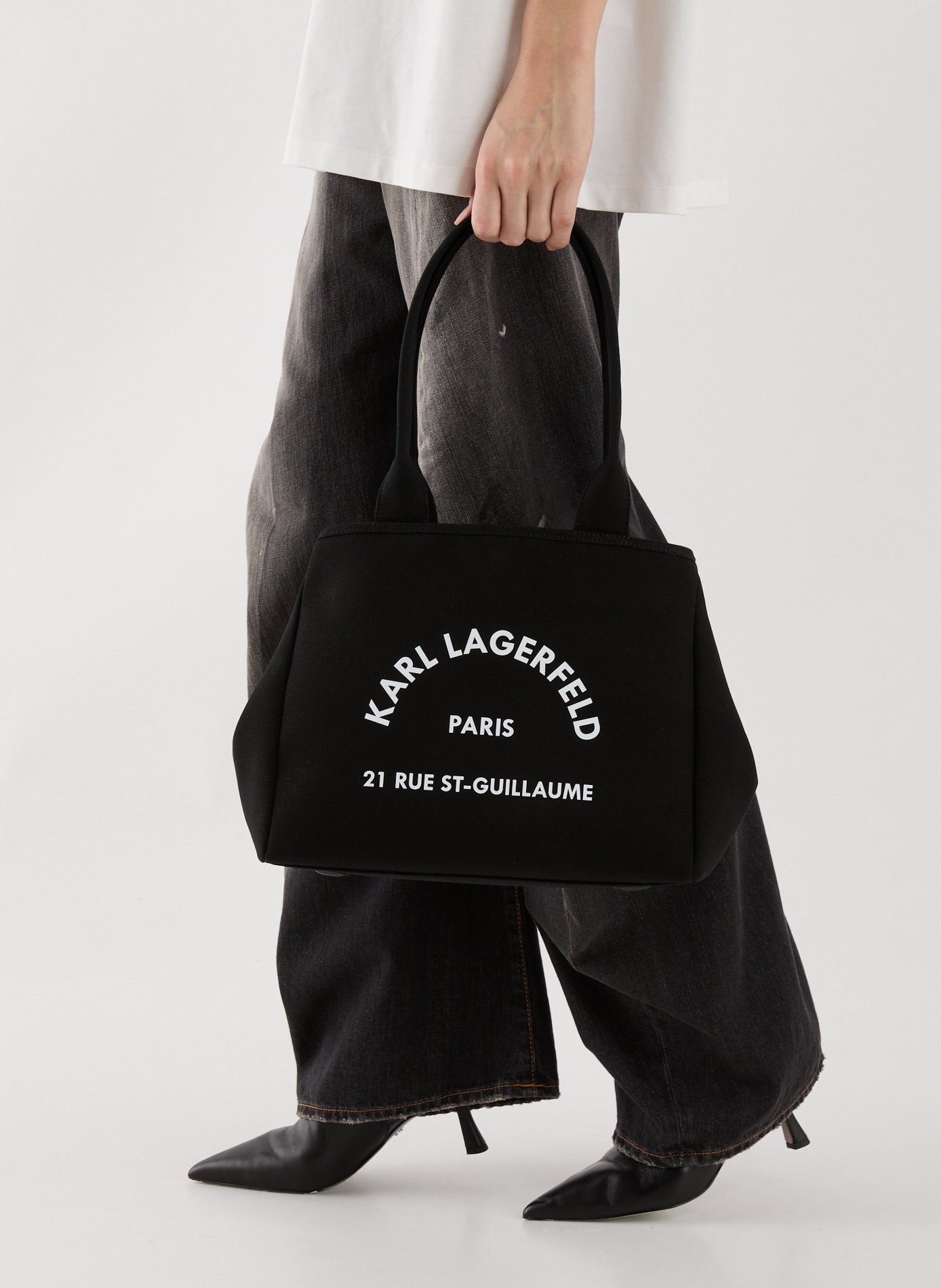 Sac à main en coton KARL LAGERFELD Noir