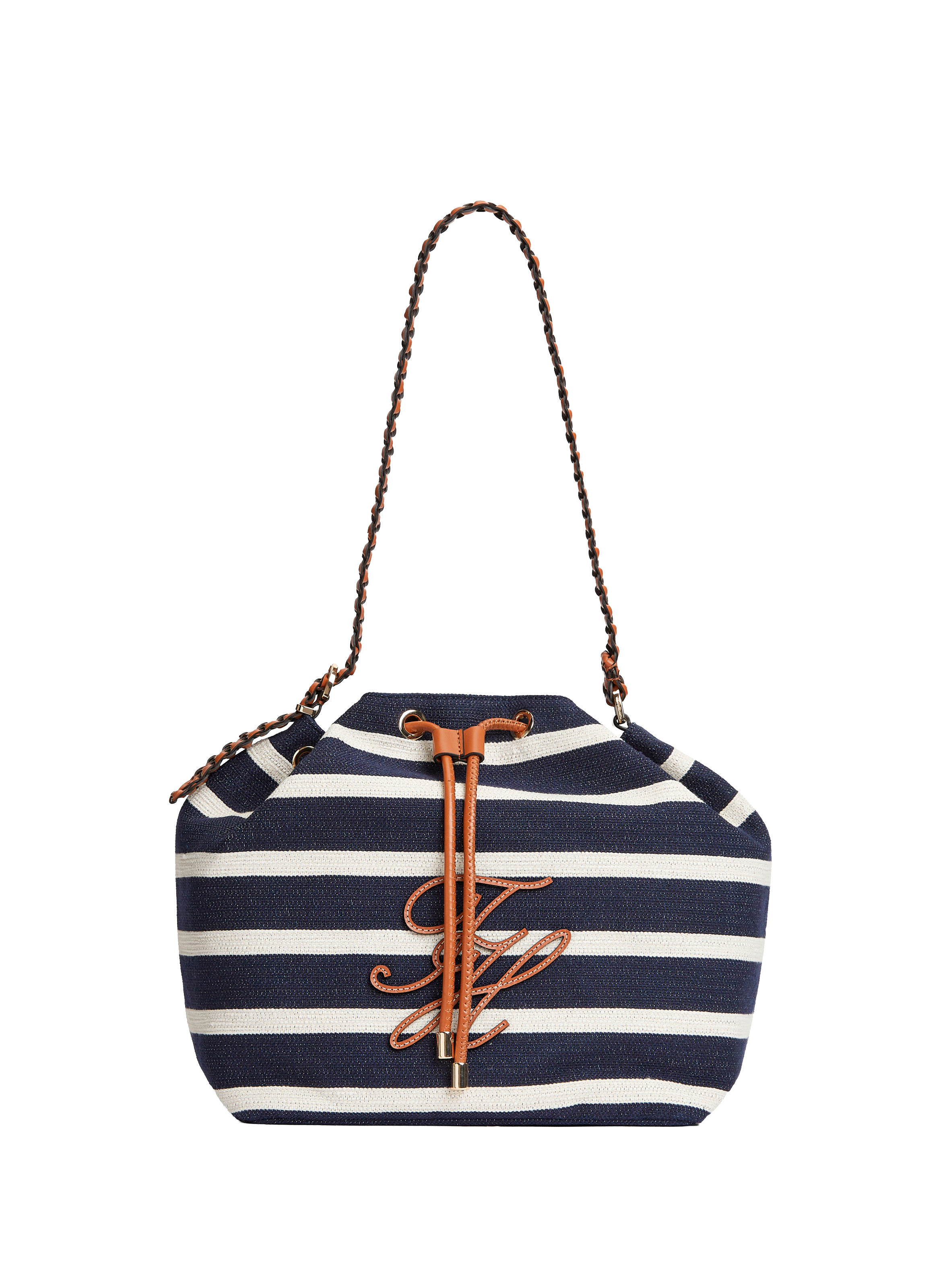 Sac seau ajustable rayé à logo en coton mélangé TOMMY HILFIGER Bleu