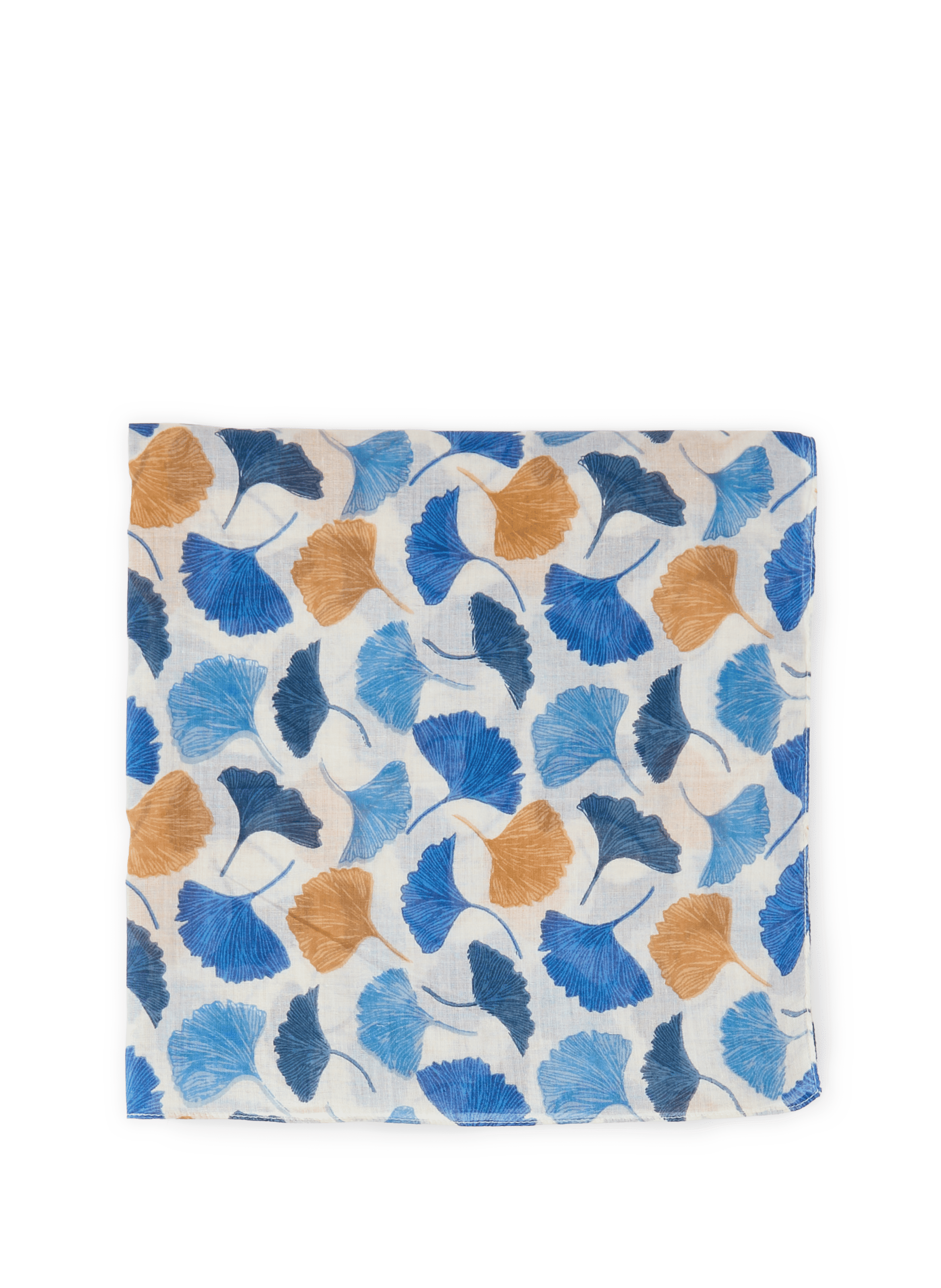 Gincko Leaf Cotton Stole AU PRINTEMPS PARIS Blue