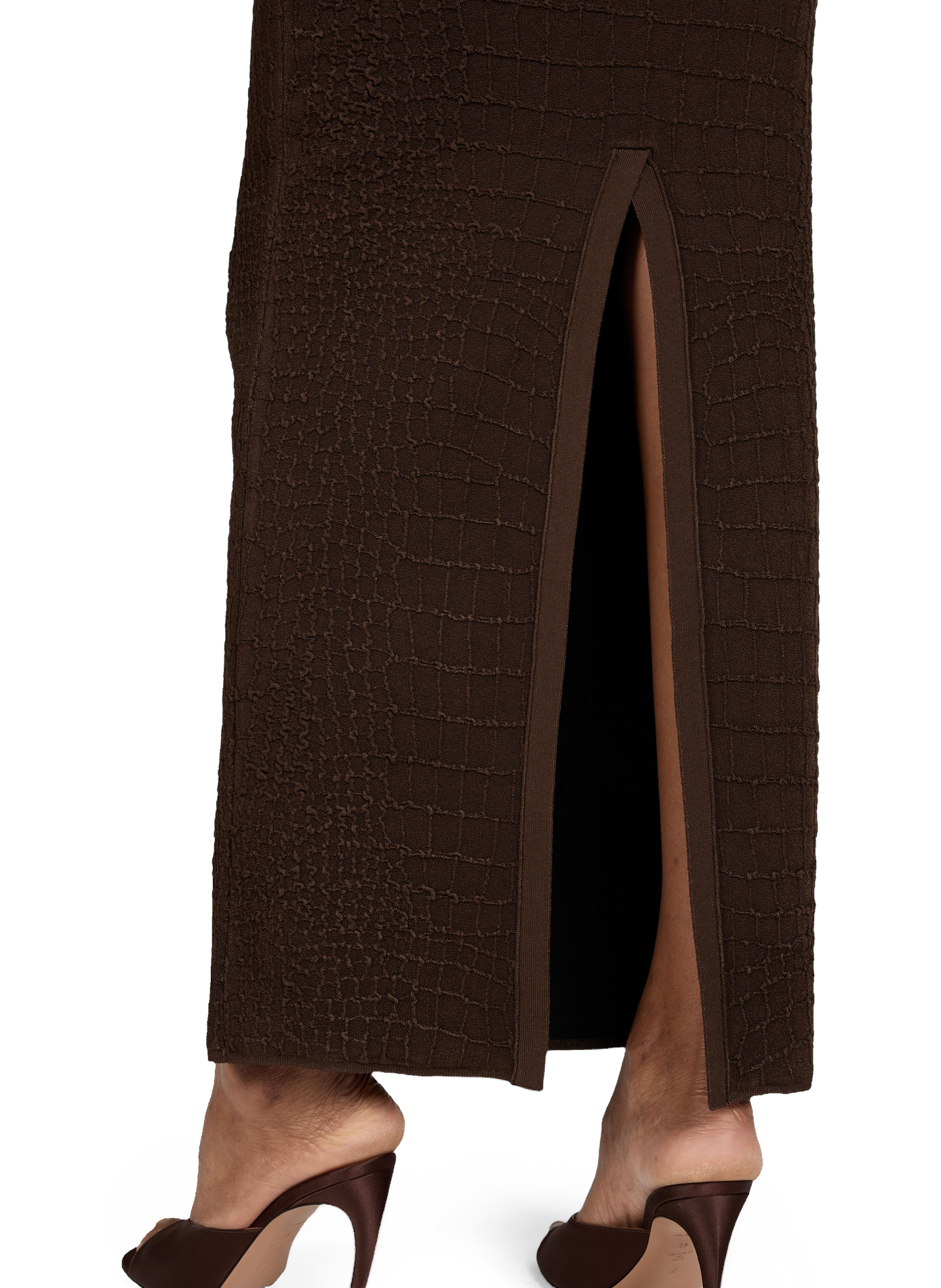 The Scala bodycon dress with crocodile skin effect JACQUEMUS Brown