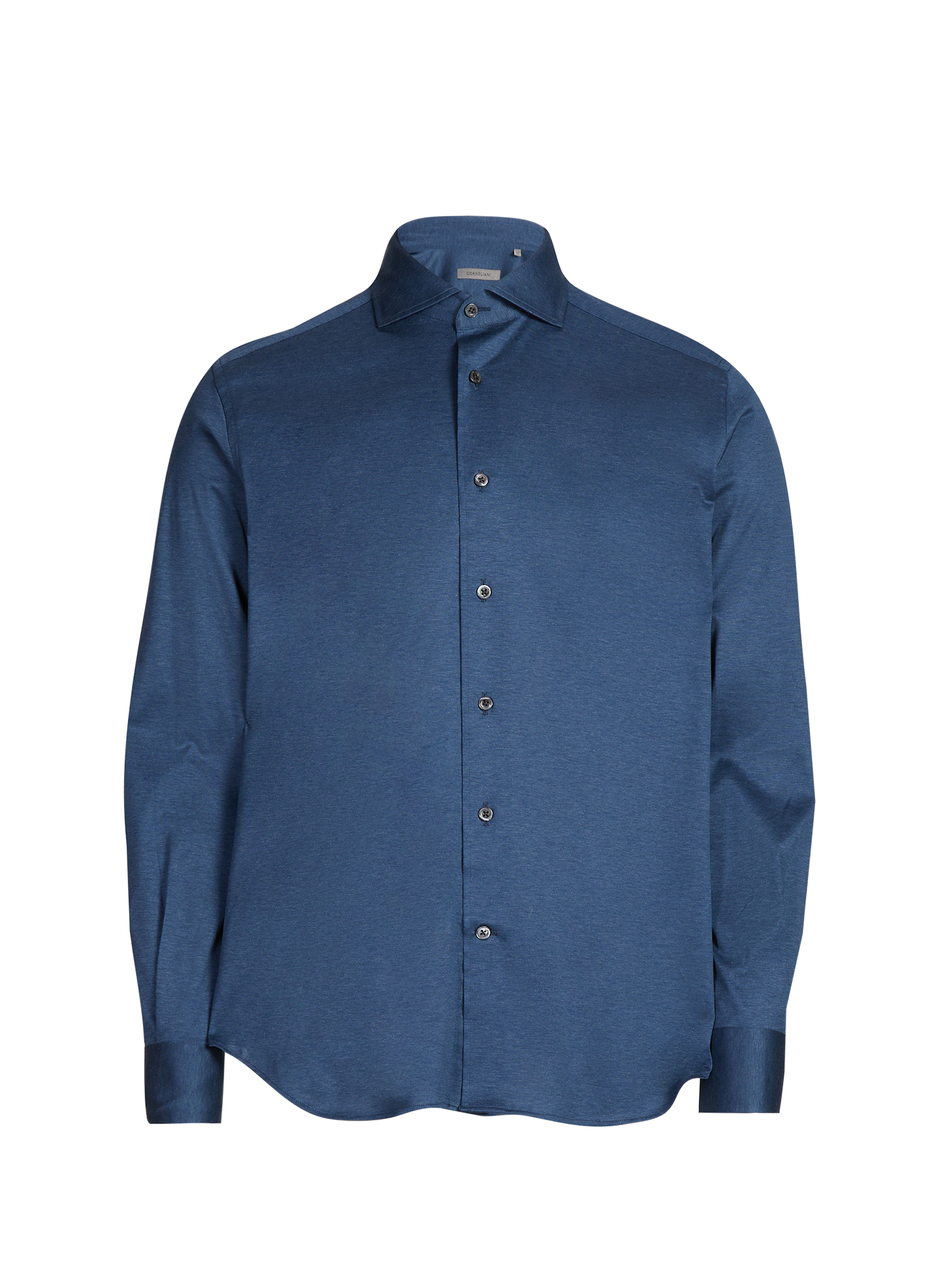 Straight satin cotton shirt CORNELIANI Blue