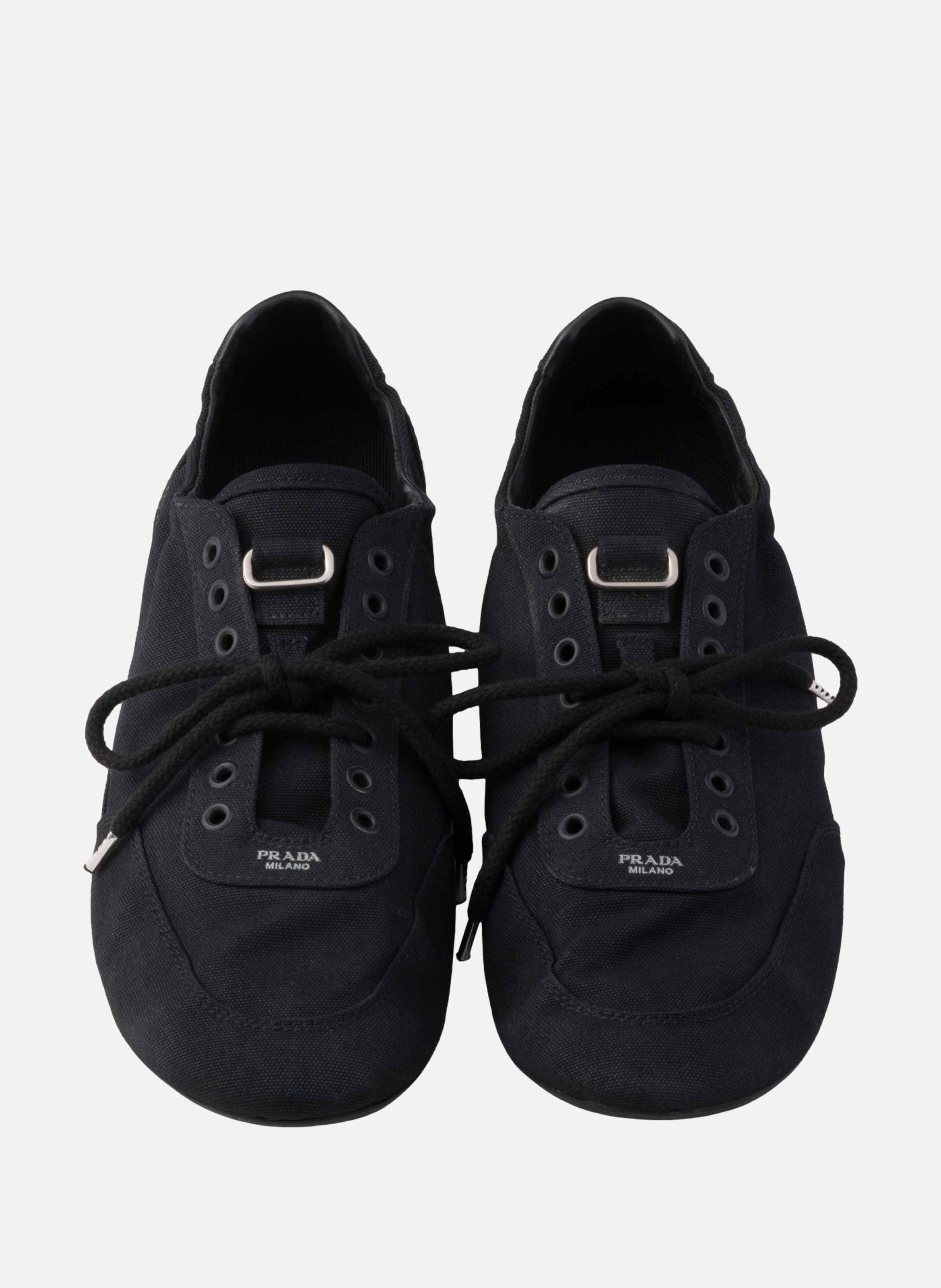 Baskets en toile collapse PRADA Noir