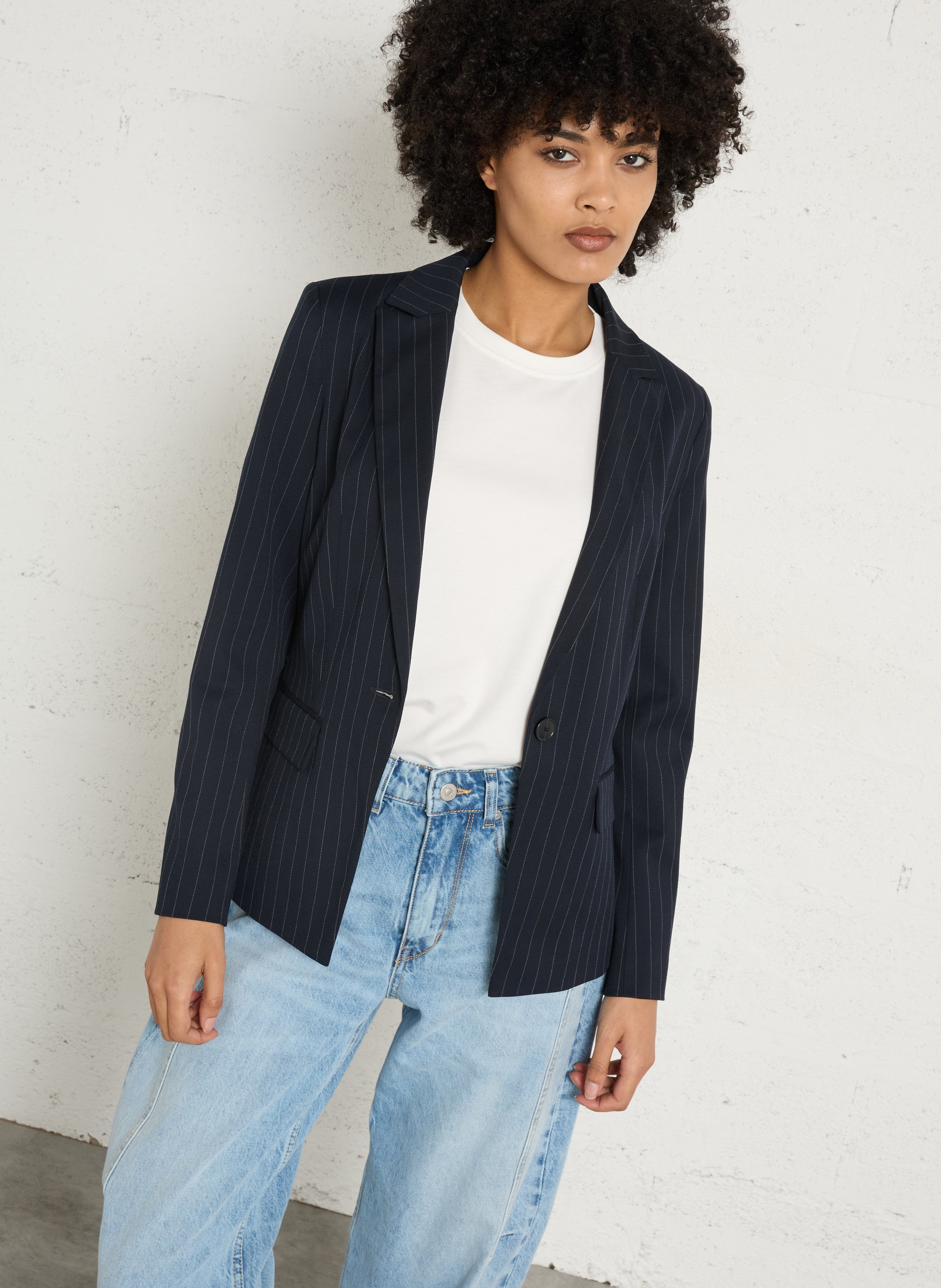 Veste de tailleur à rayures simone MAISON 123 Bleu