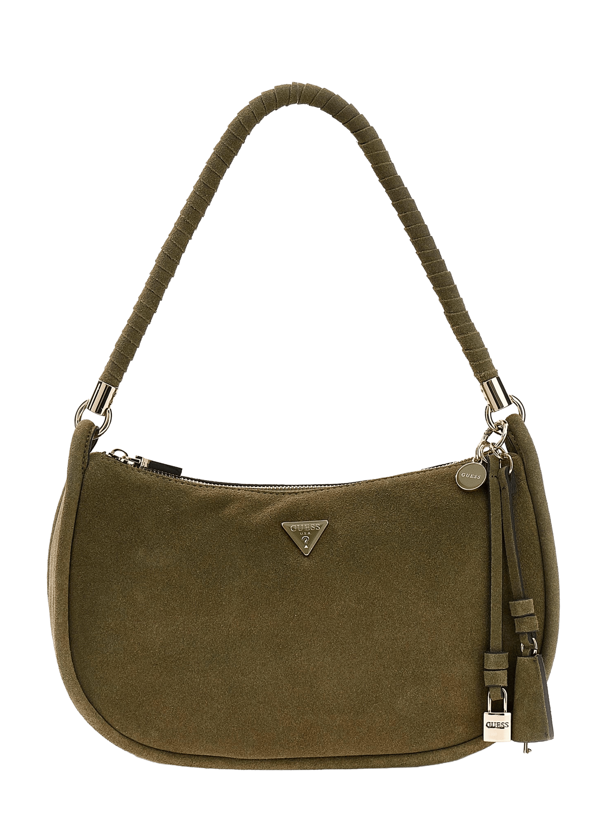 Borsa a mano in pelle grana. GUESS Verde