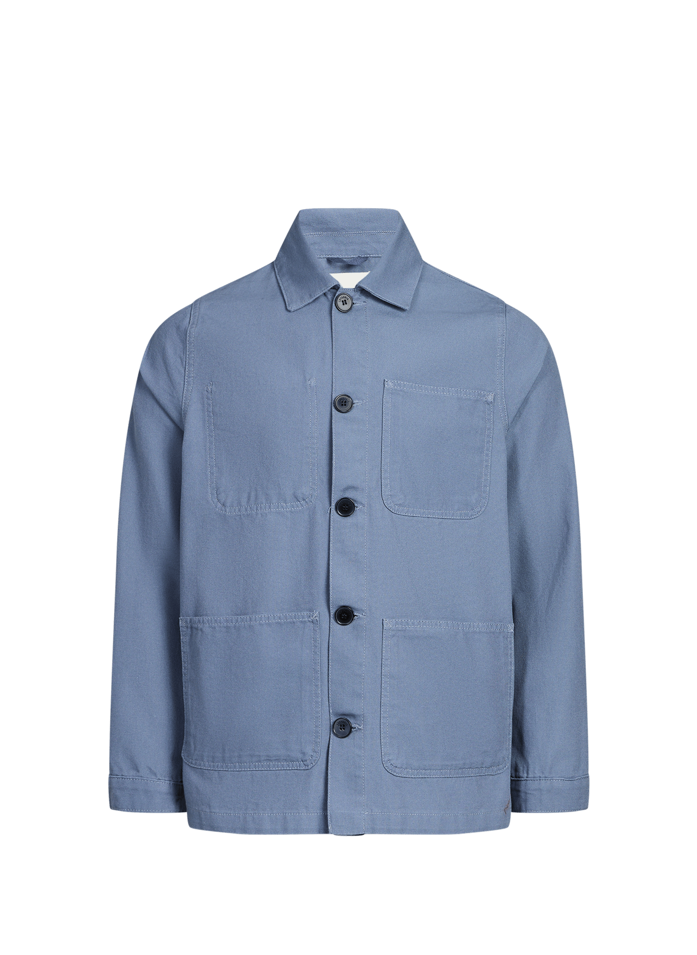 Veste droite boutonnée unie en coton LAFAURIE Bleu