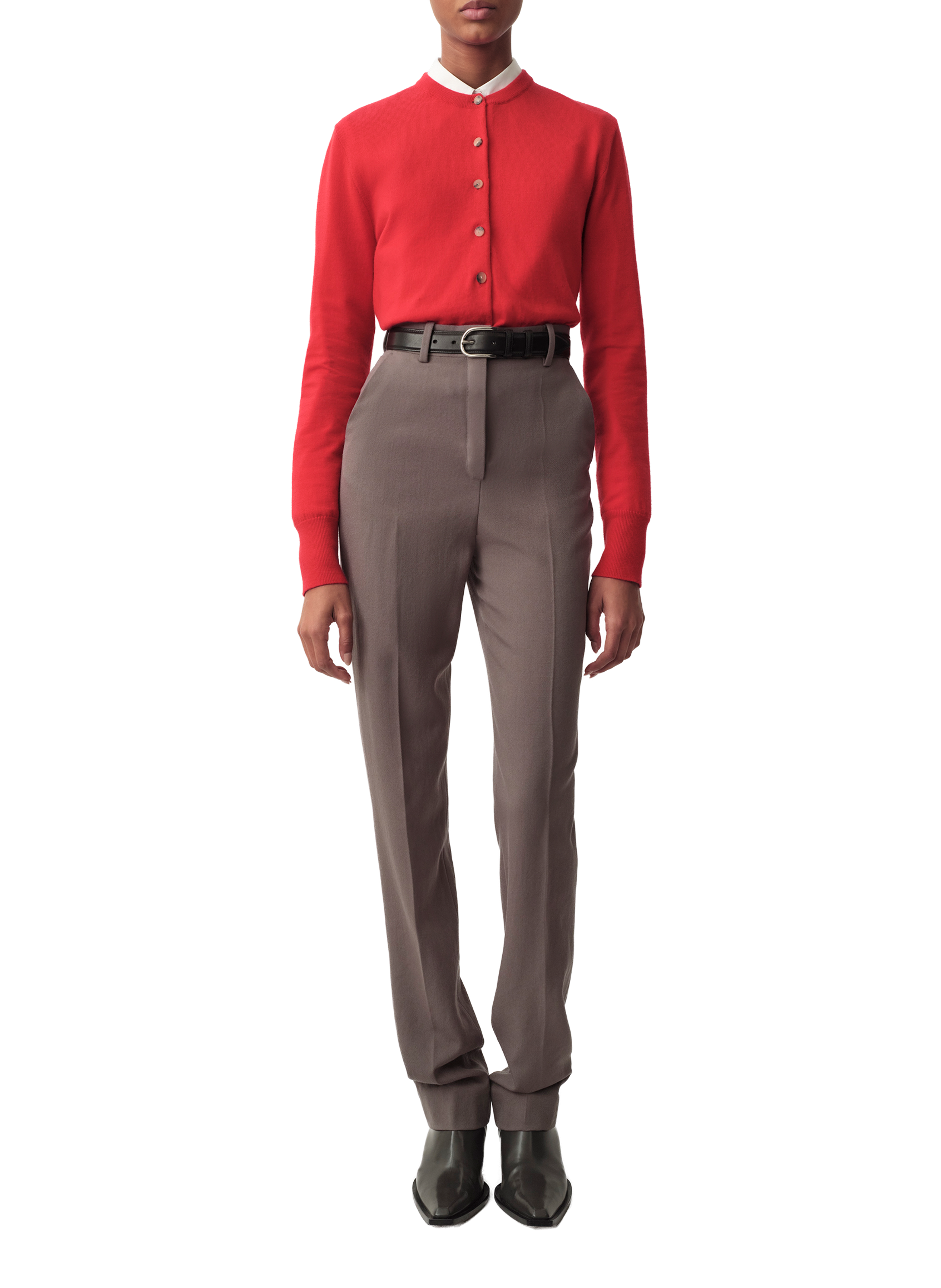 Cardigan droit en laine Calvin Klein Collection Rouge