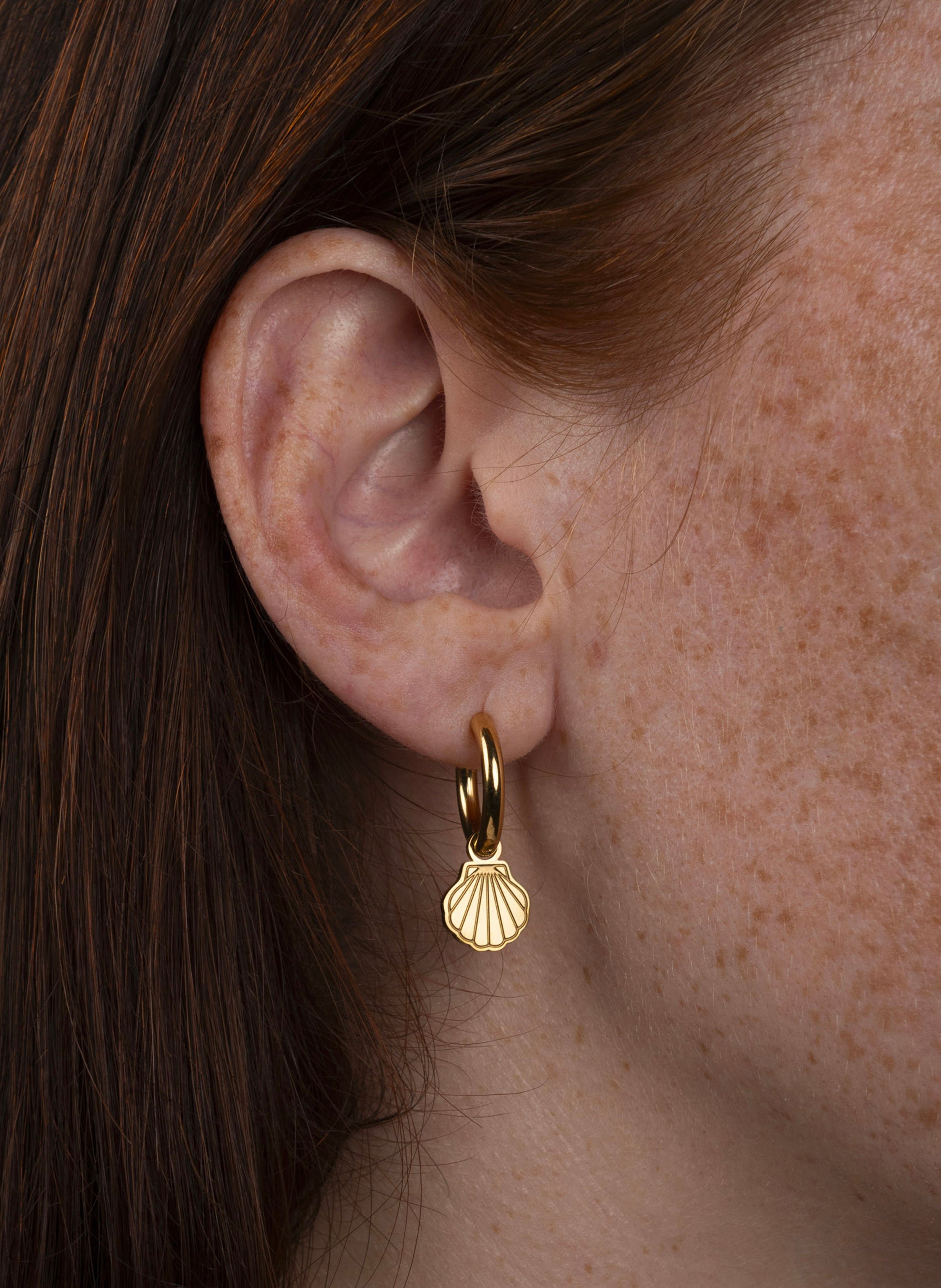 Boucles d'oreille mermaid en acier inoxydable KURAGE GINZA Doré