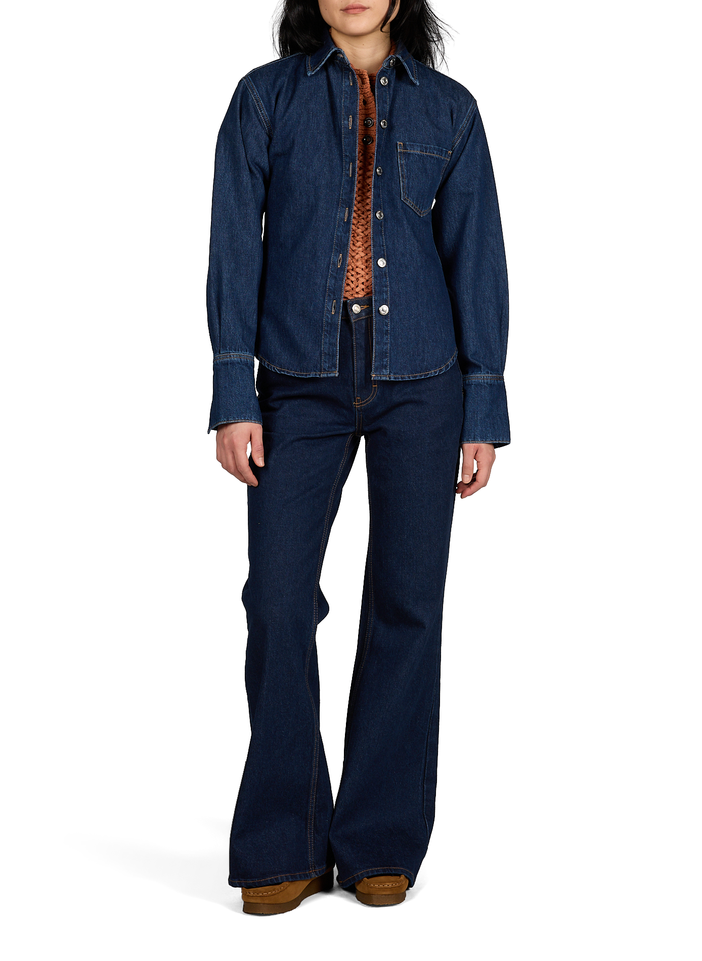 Flare jeans Tsmarie in blended cotton TOPSHOP Blue