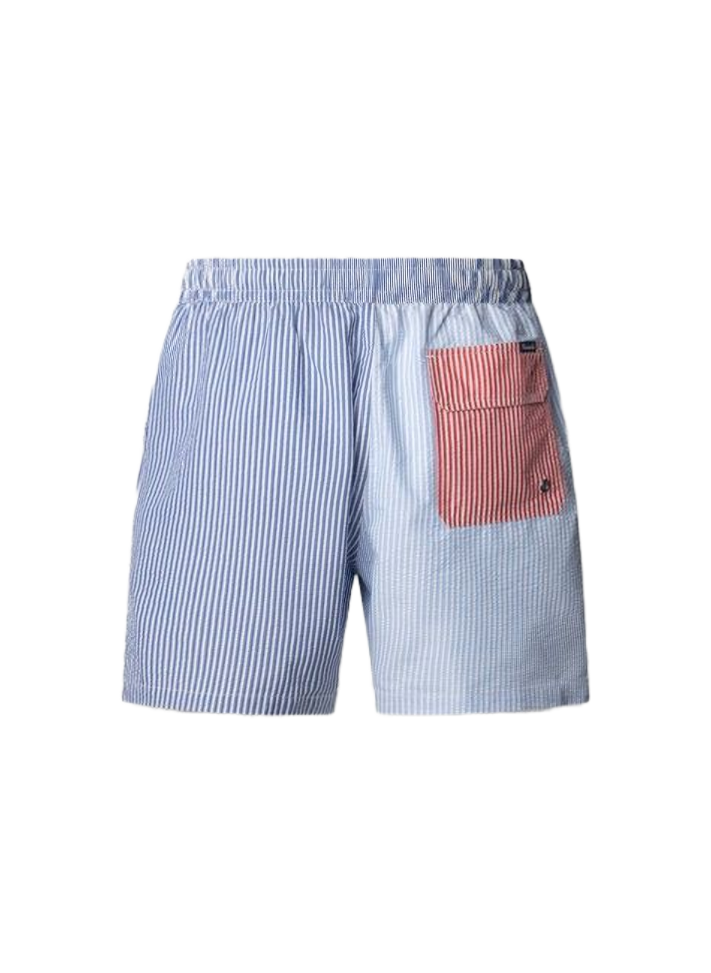 Short da bagno seersucker a blocchi di colore FACONNABLE Blu