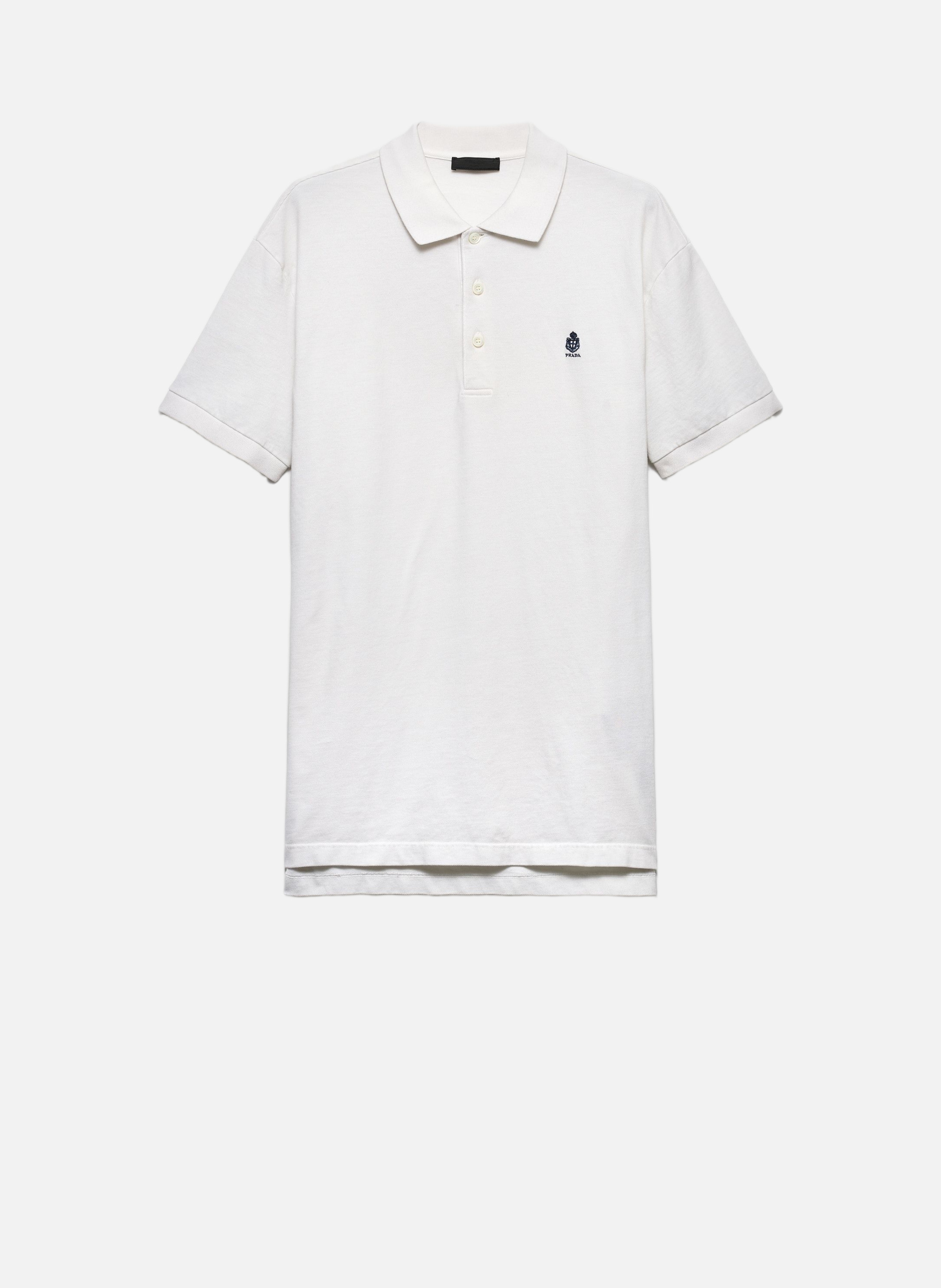 Polo en coton teint en pièce PRADA Beige