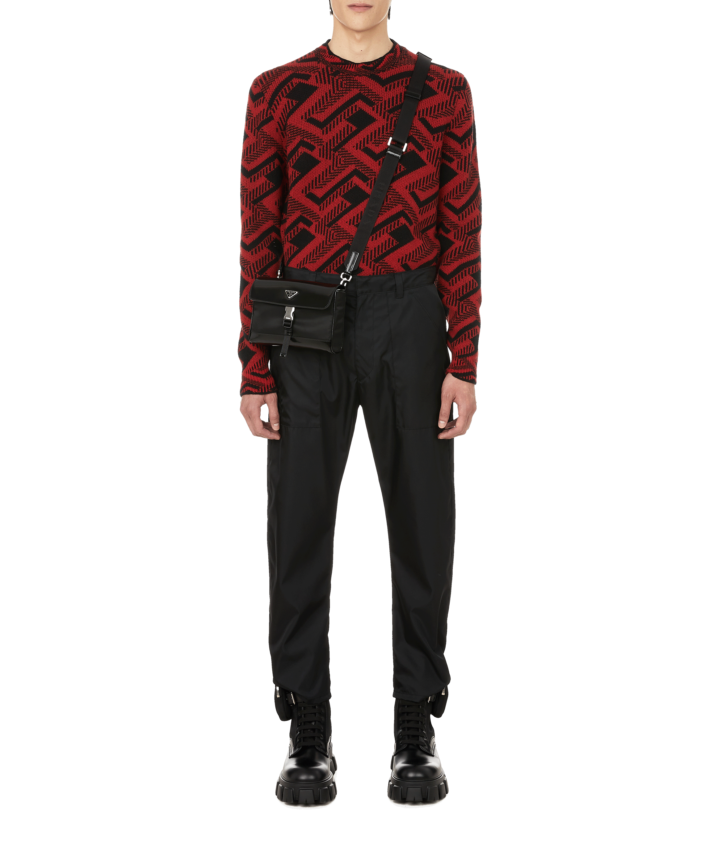 Re-Nylon gabardine trousers PRADA Black