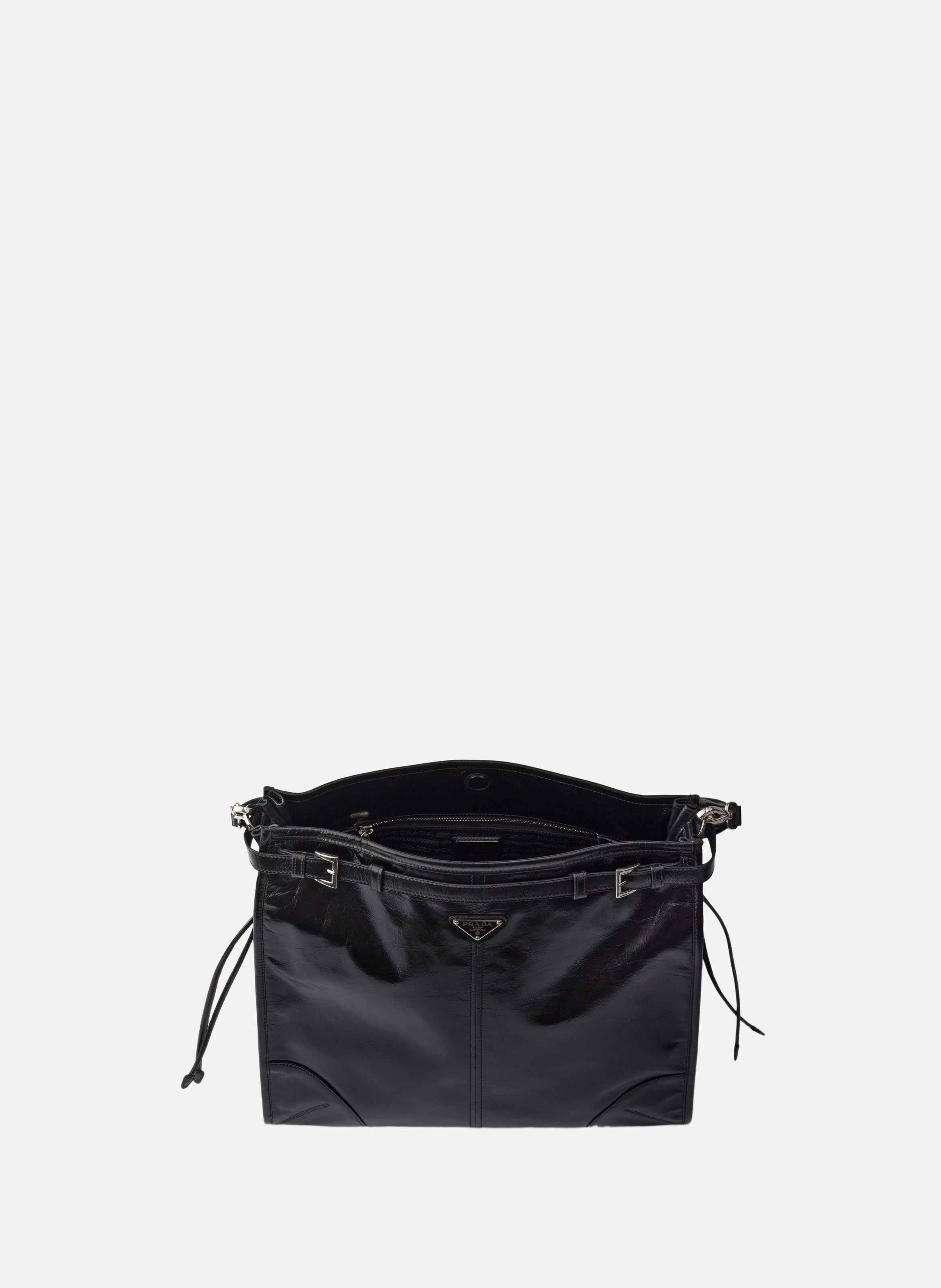 Sac porté épaule prada bonnie en cuir Noir