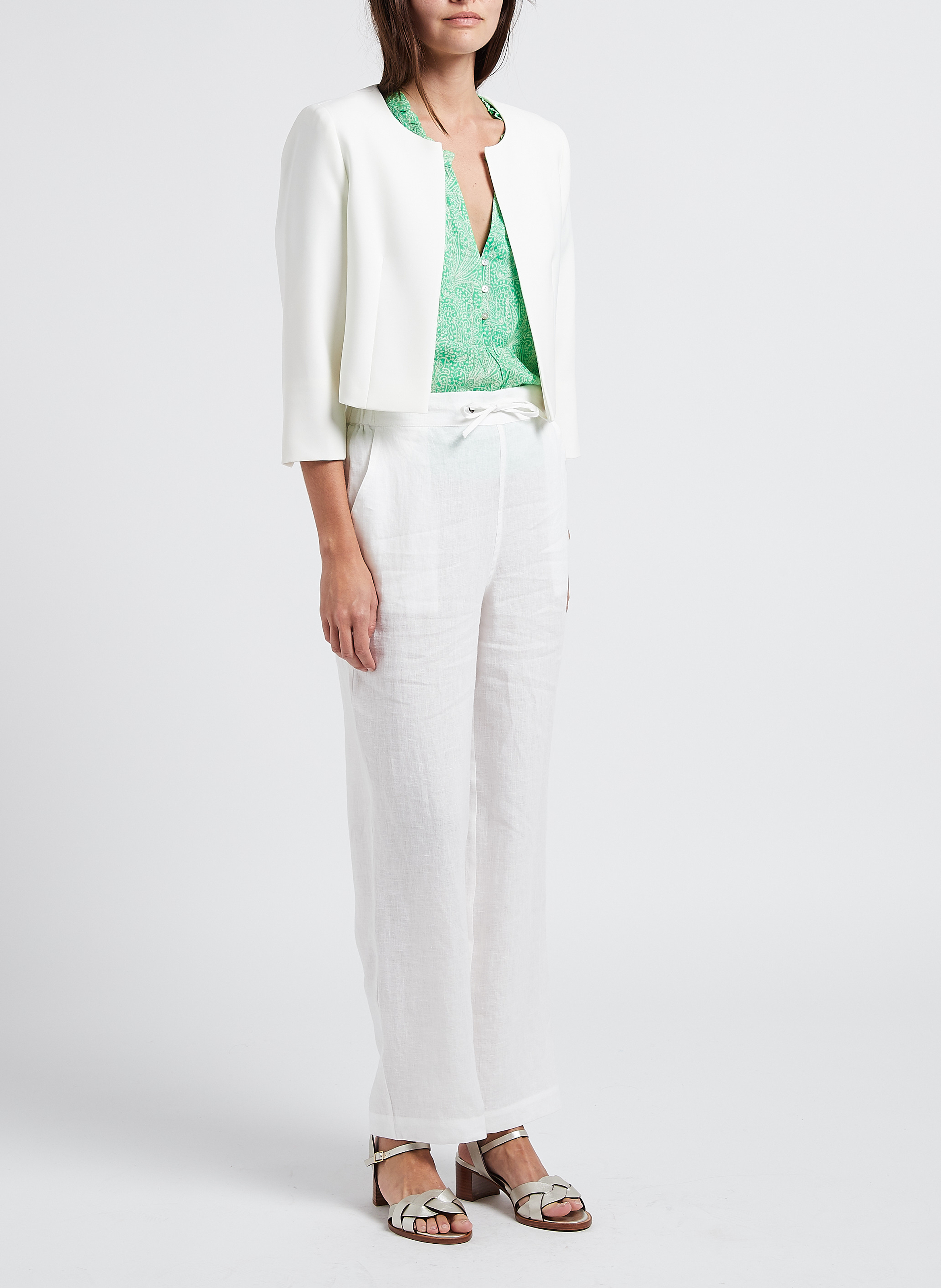 Veste courte droite lalie bis MAISON 123 Blanc