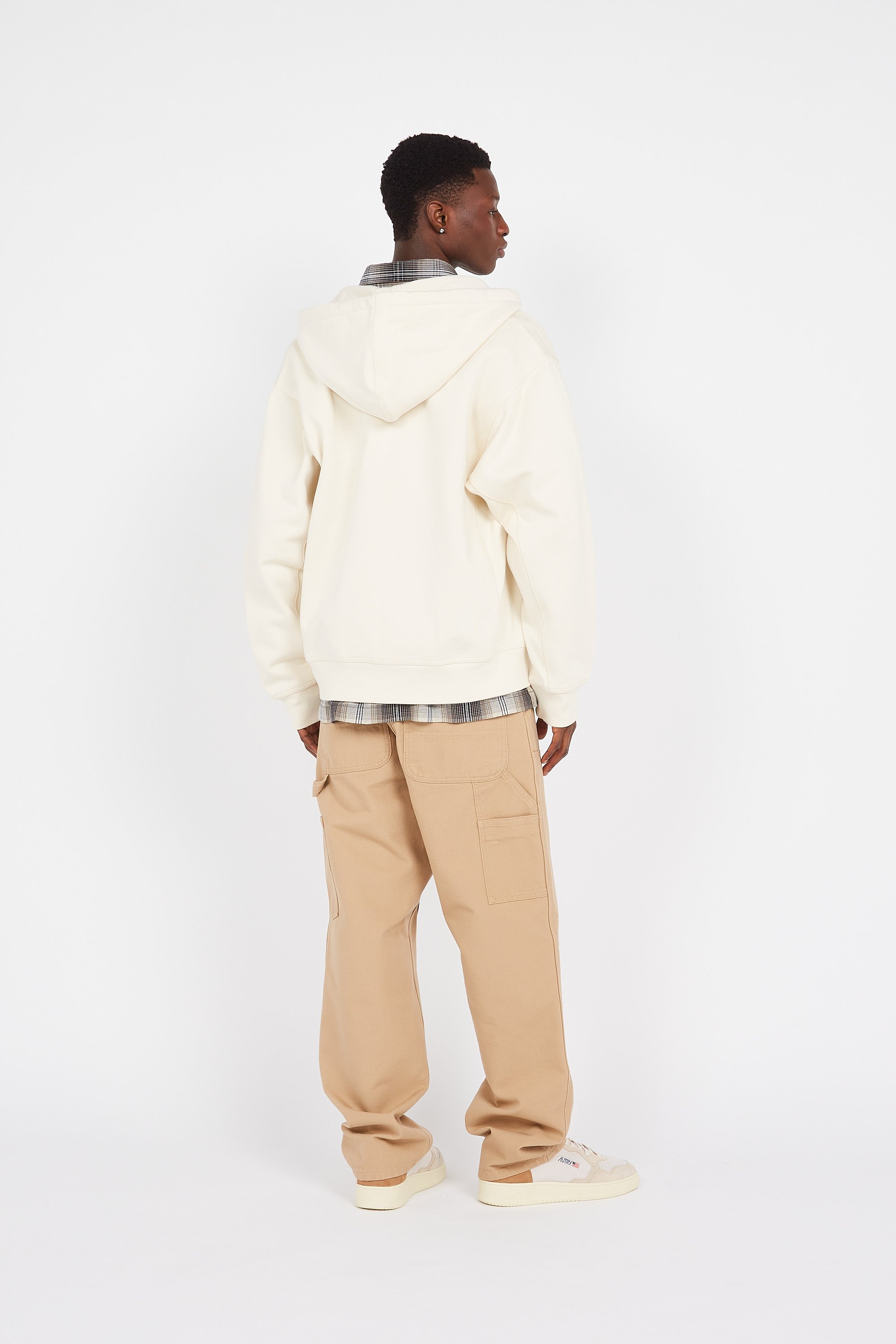 Hoodie zippé hooded american script CARHARTT WIP Beige