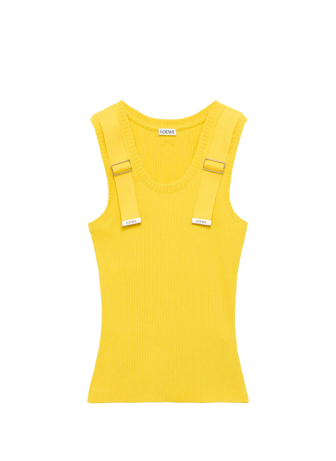 Cotton stretch tank top with straps LOEWE Yellow