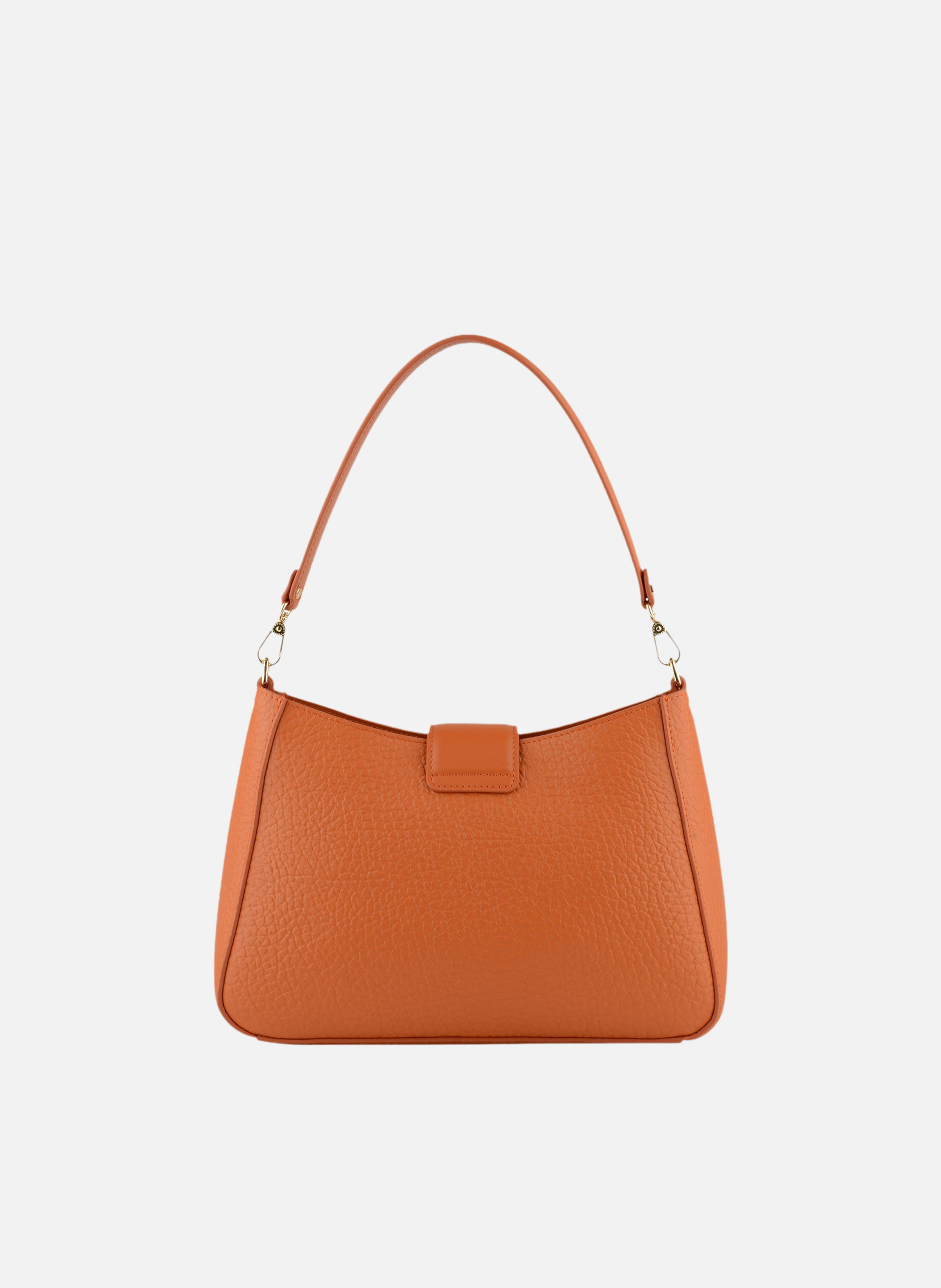 Fleuves | sac porté épaule gm en cuir de vachette | Orange POURCHET Femme