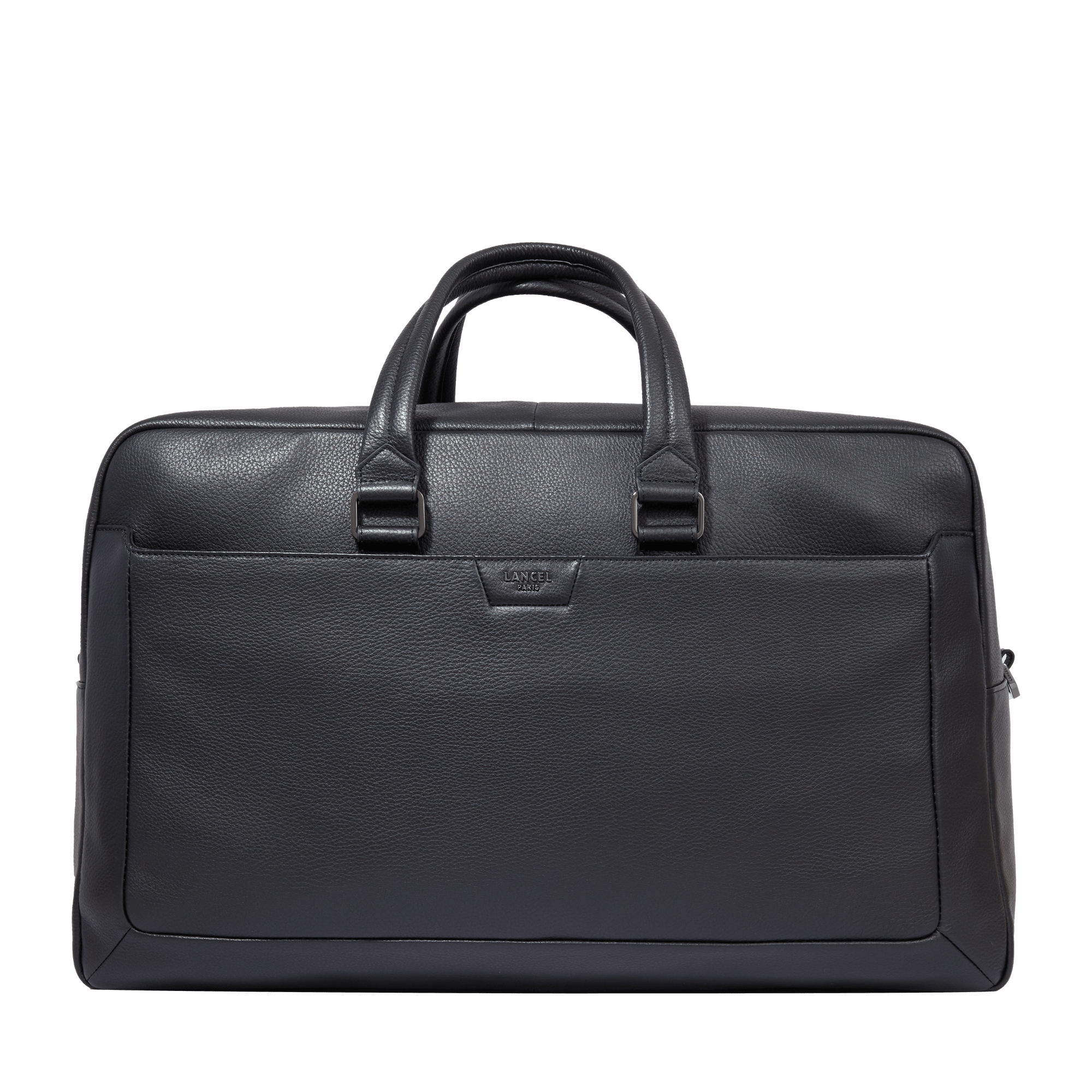 Lancel côme 48h duffle bag, grained cowhide leather, black. LANCEL Black