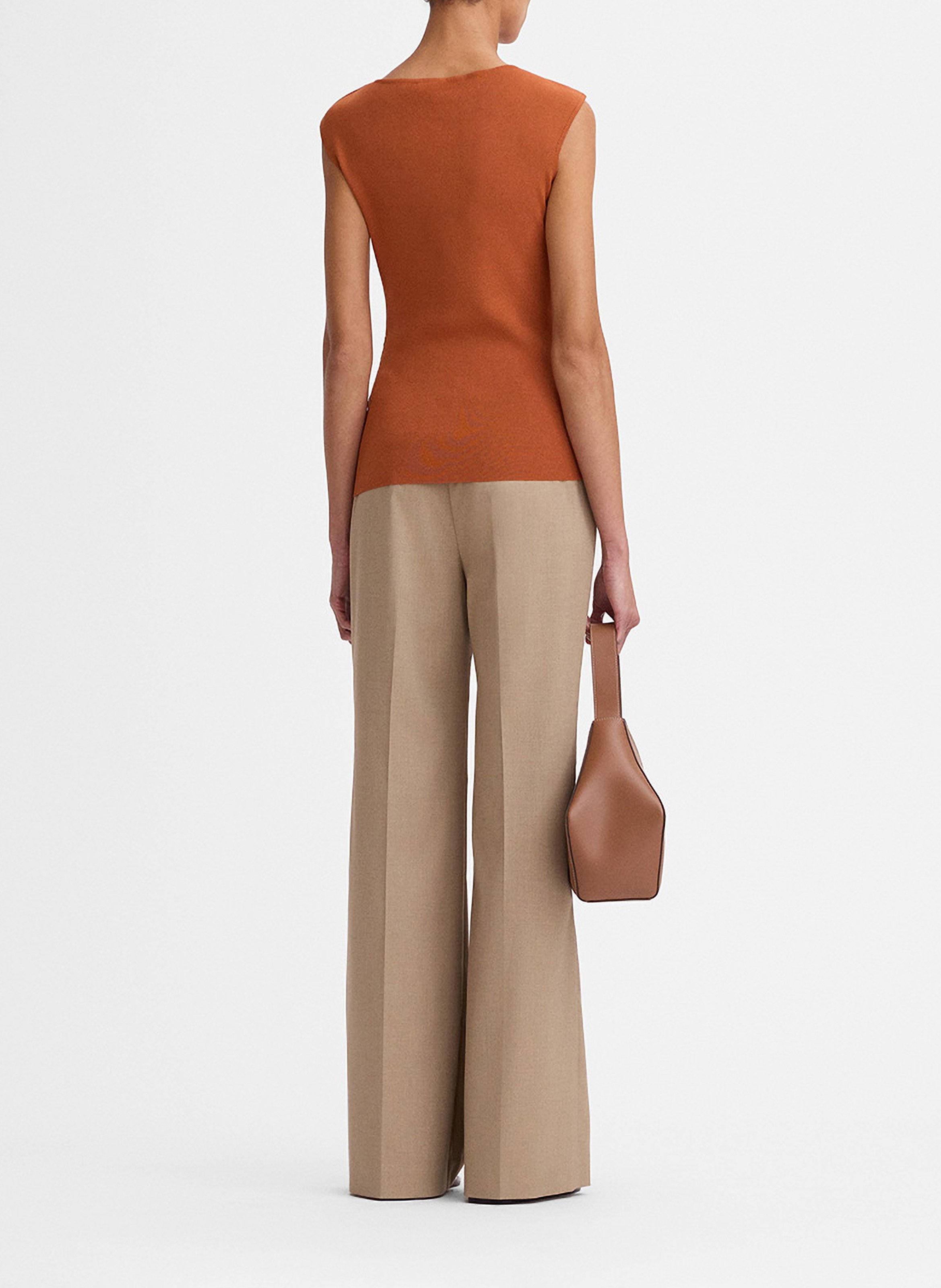 Top droit col rond en maille fionas SIMORRA Orange