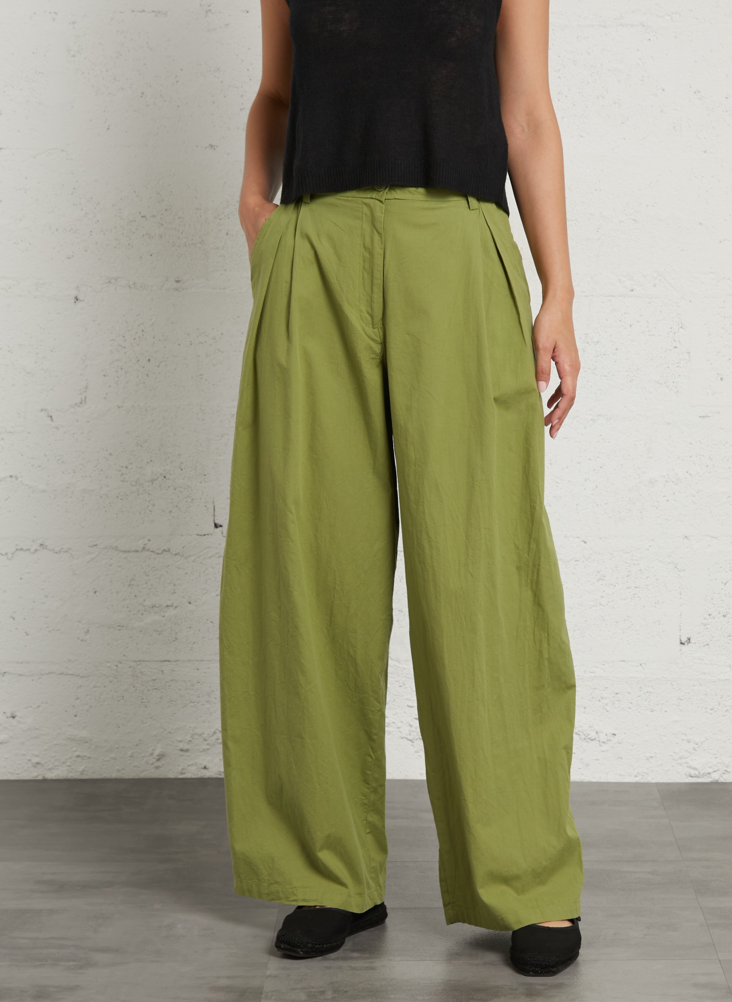 Pantalon large en coton hopratown AMERICAN VINTAGE Marron