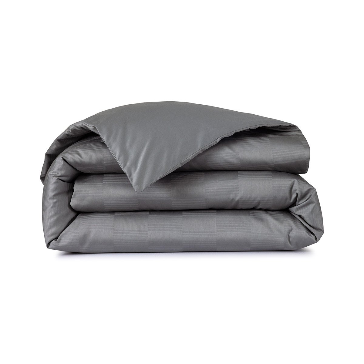 Housse de couette en satin de coton, damier DESFORGES Gris