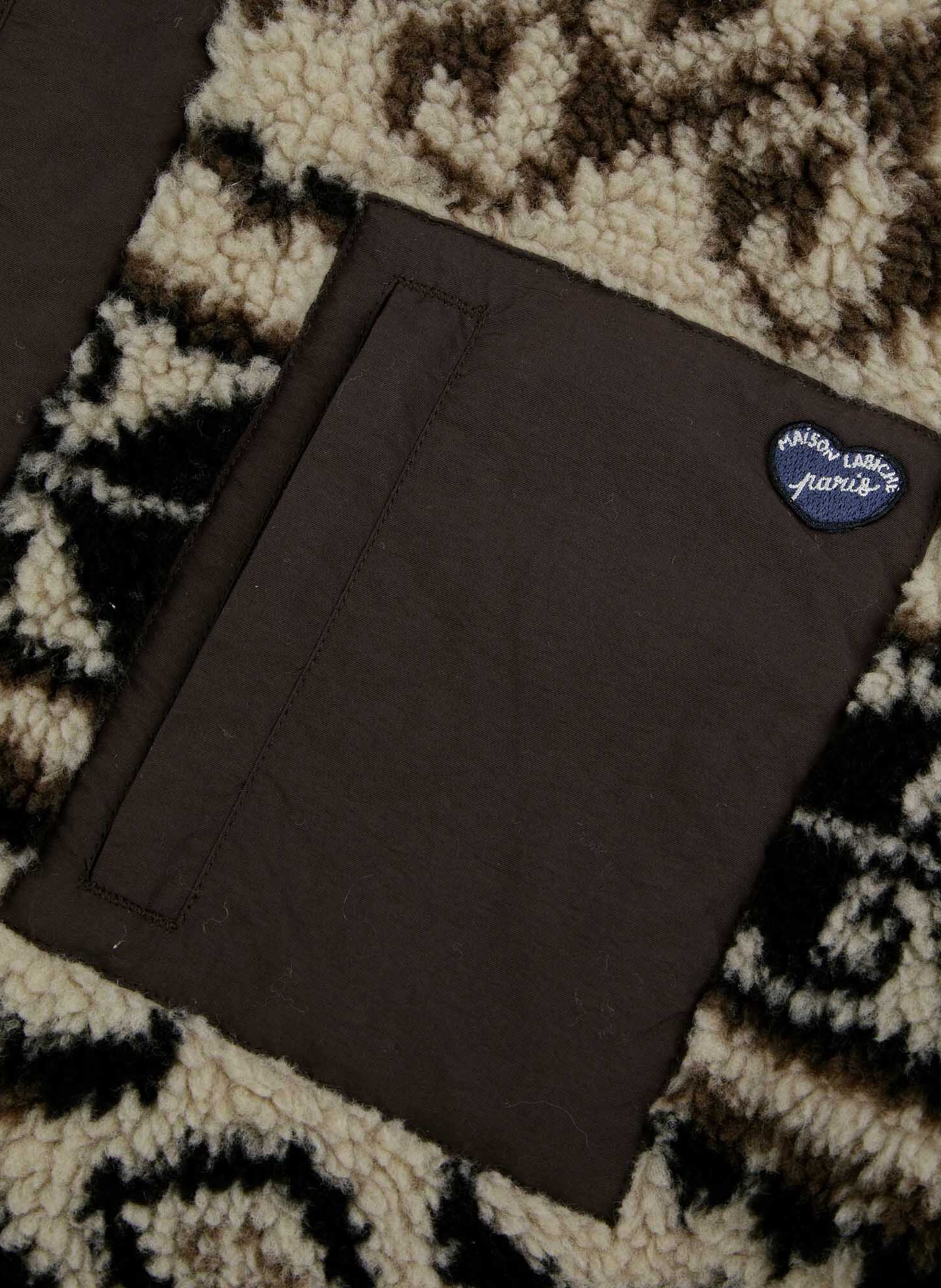 Blouson droit polaire imprimé  MAISON LABICHE Marron
