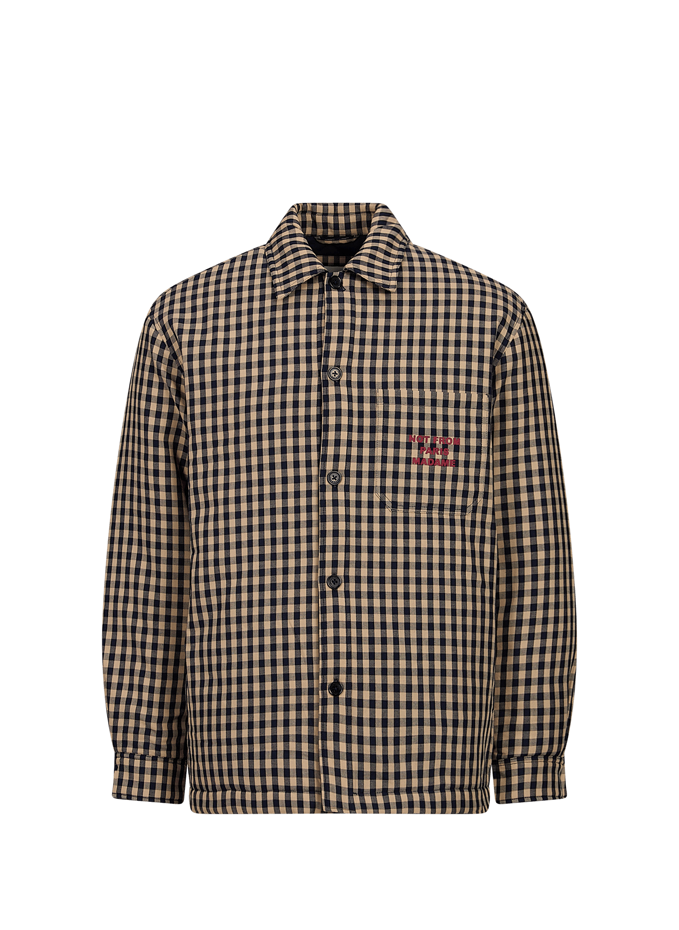 Straight checkered cotton jacket DROLE DE MONSIEUR Beige