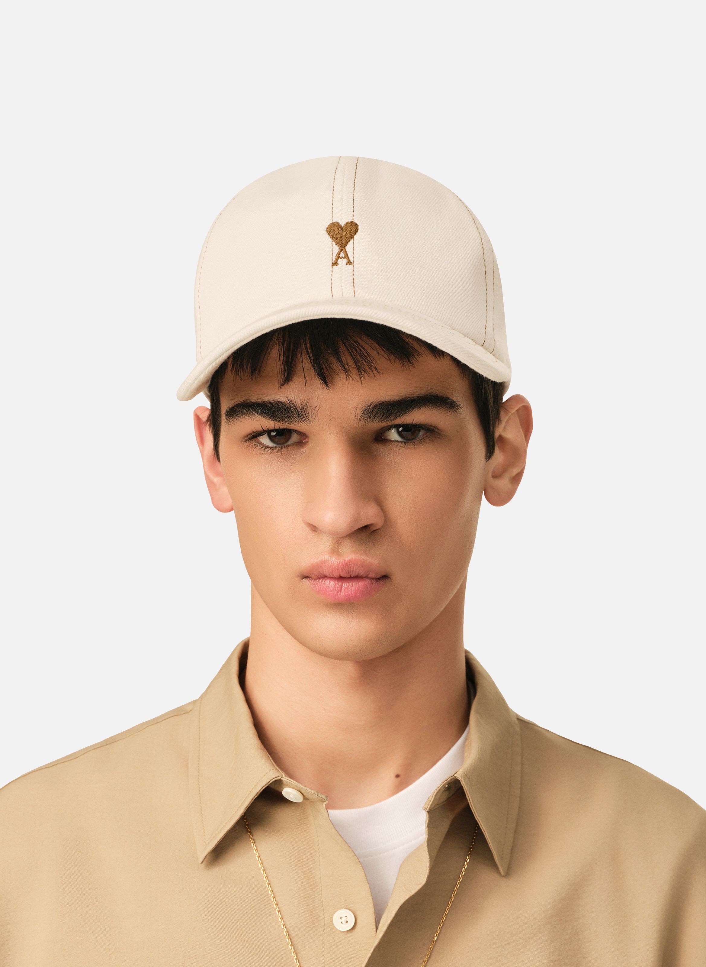 Casquette ami de coeur unisexe en coton AMI PARIS Blanc